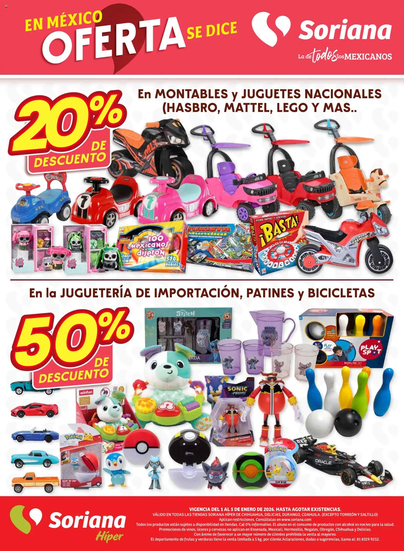 Nuevas ofertas de Soriana válidas en toda la República Mexicana desde el 01.01.2026. ¡Encuentra las mejores ofertas en Soriana - Fin de Semana Híper - Chih, Delicias, Dur y Coah (excepto Saltillo)! | Página: 8