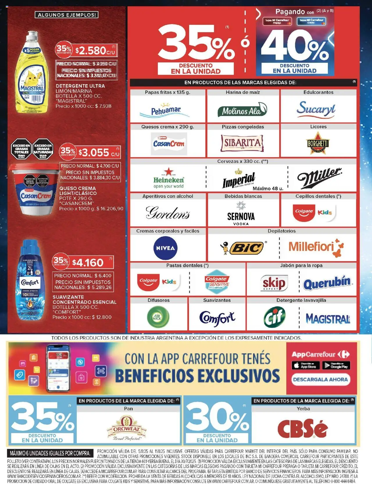 Carrefour Market catálogo - Corrientes │ válido desde el 05.08.2025 | Página: 6 | Productos: Botella, Harina, Queso crema, Ropa