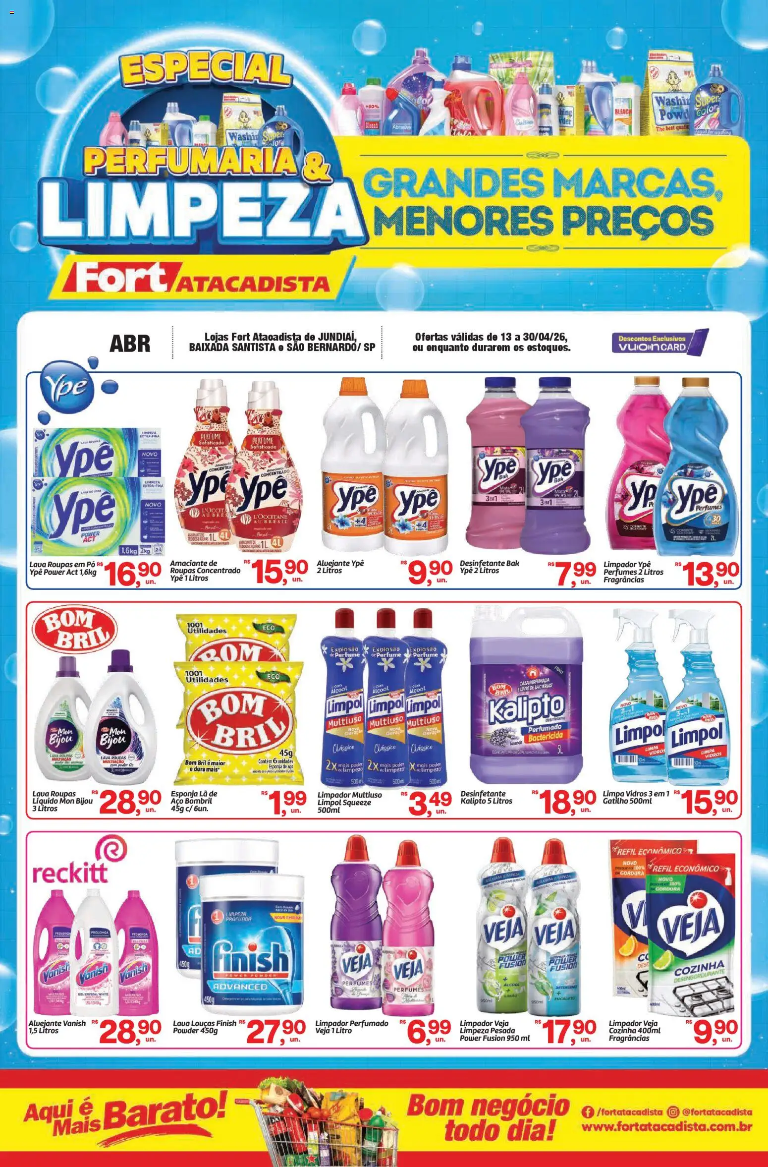 Fort Atacadista Folheto - válido de 13.04.2026 | Página: 1 | Produtos: Esponja, Alvejante, Esponja de aço, Amaciante