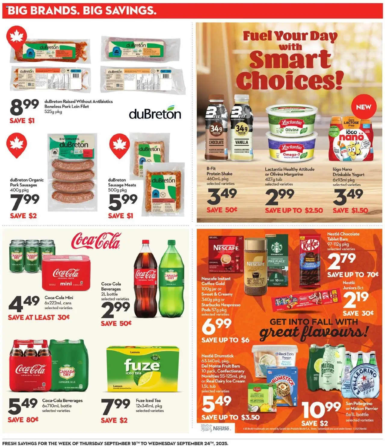 Longo's flyer valid from 18.09.2025 | Page: 20 | Products: Ice cream, Tablet, Yogurt, Pork