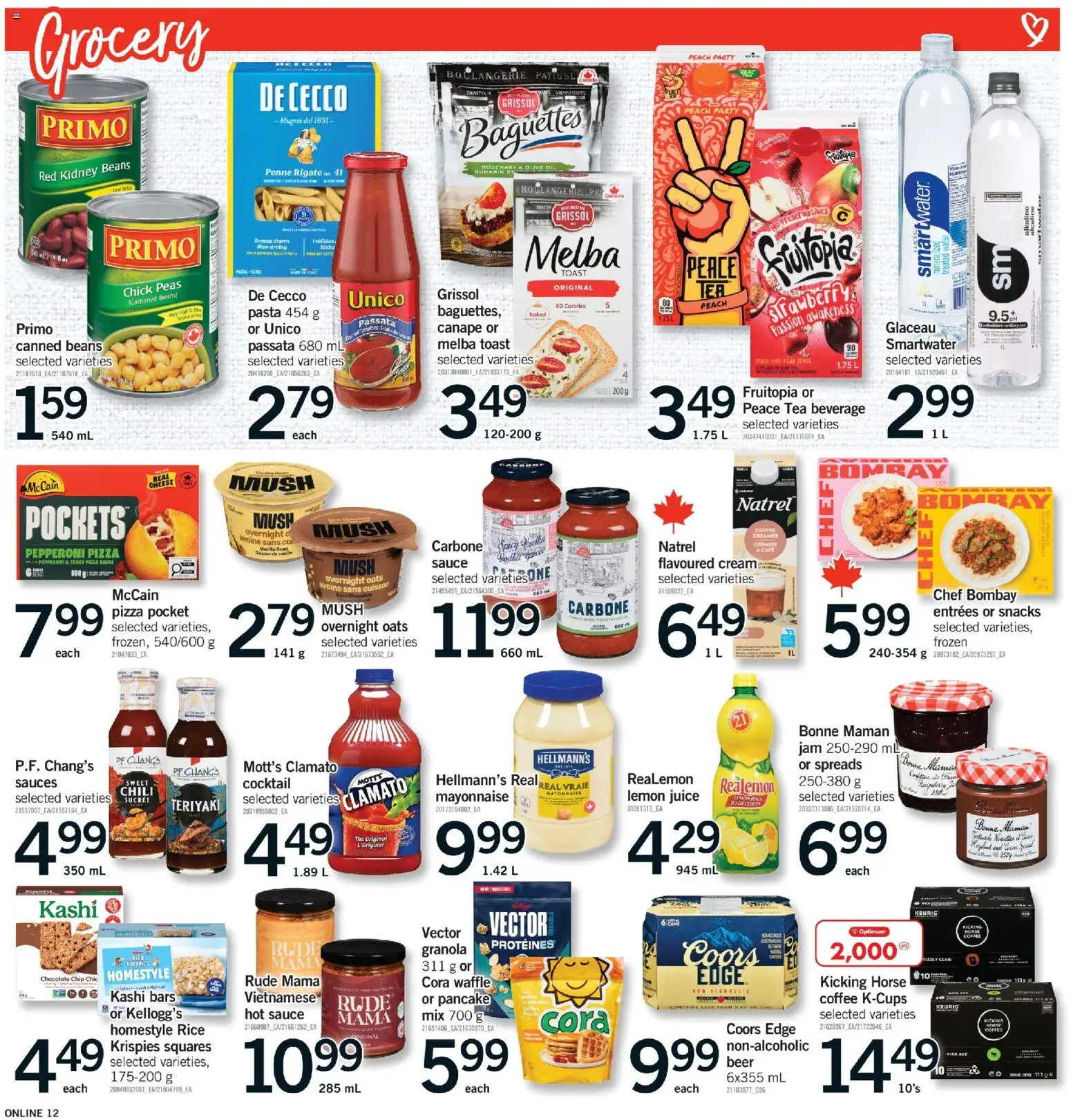 Fortinos flyer valid from 16.04.2026 | Page: 12 | Products: Tea, Pasta, Chocolate, Pizza