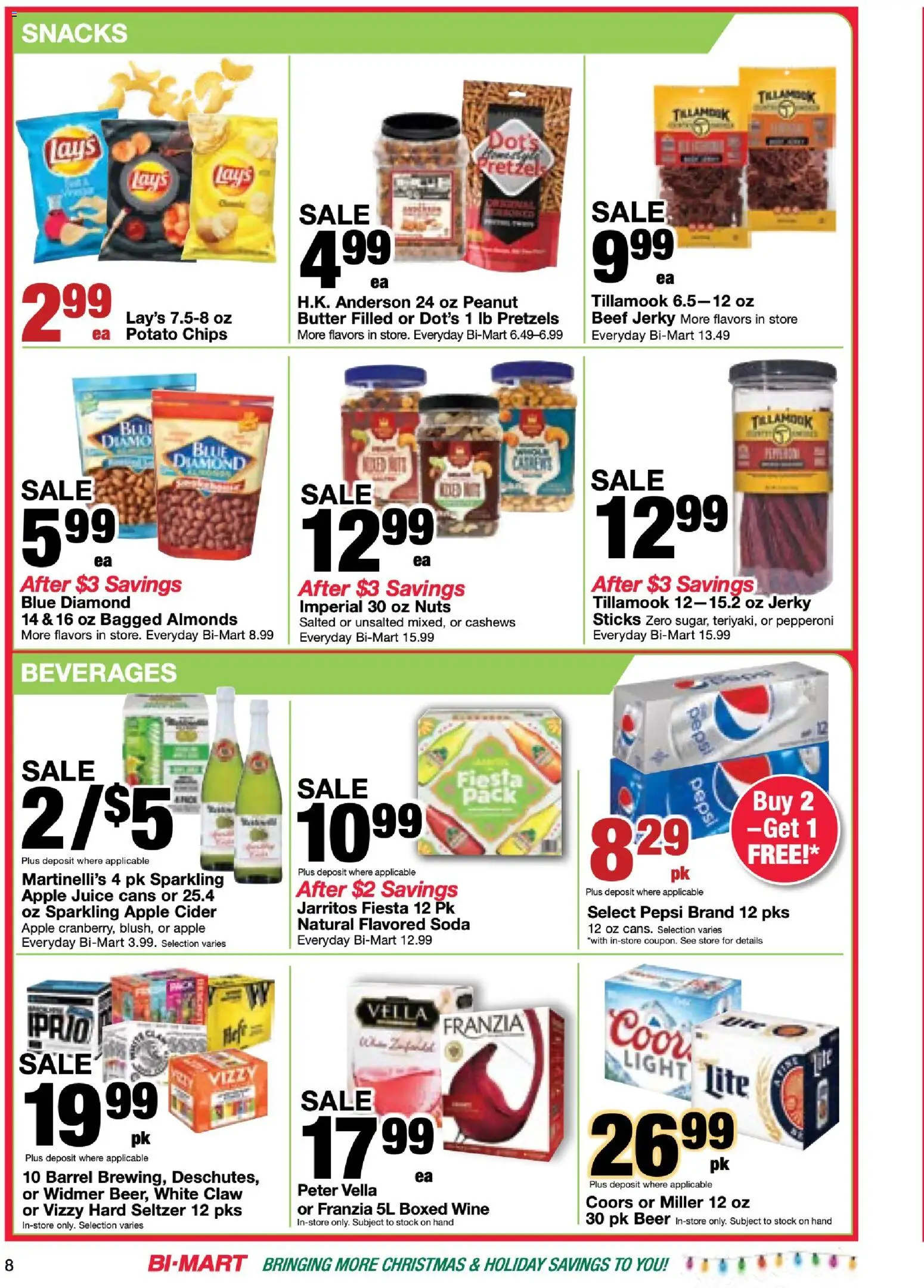 Bi-Mart Membership Savings Book - valid from 16.12.2025 | Page: 8 | Products: Juice, Beer, Beef, Nuts