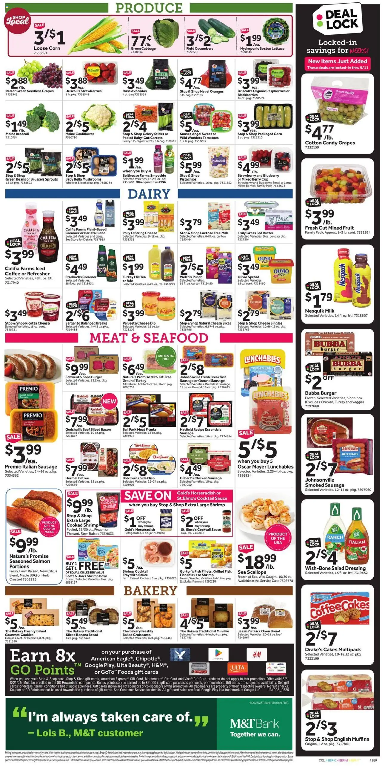 Stop & Shop Weekly Ad - valid from 08.08.2025 | Page: 9 | Products: Mushrooms, Coffee, Fish, Bag