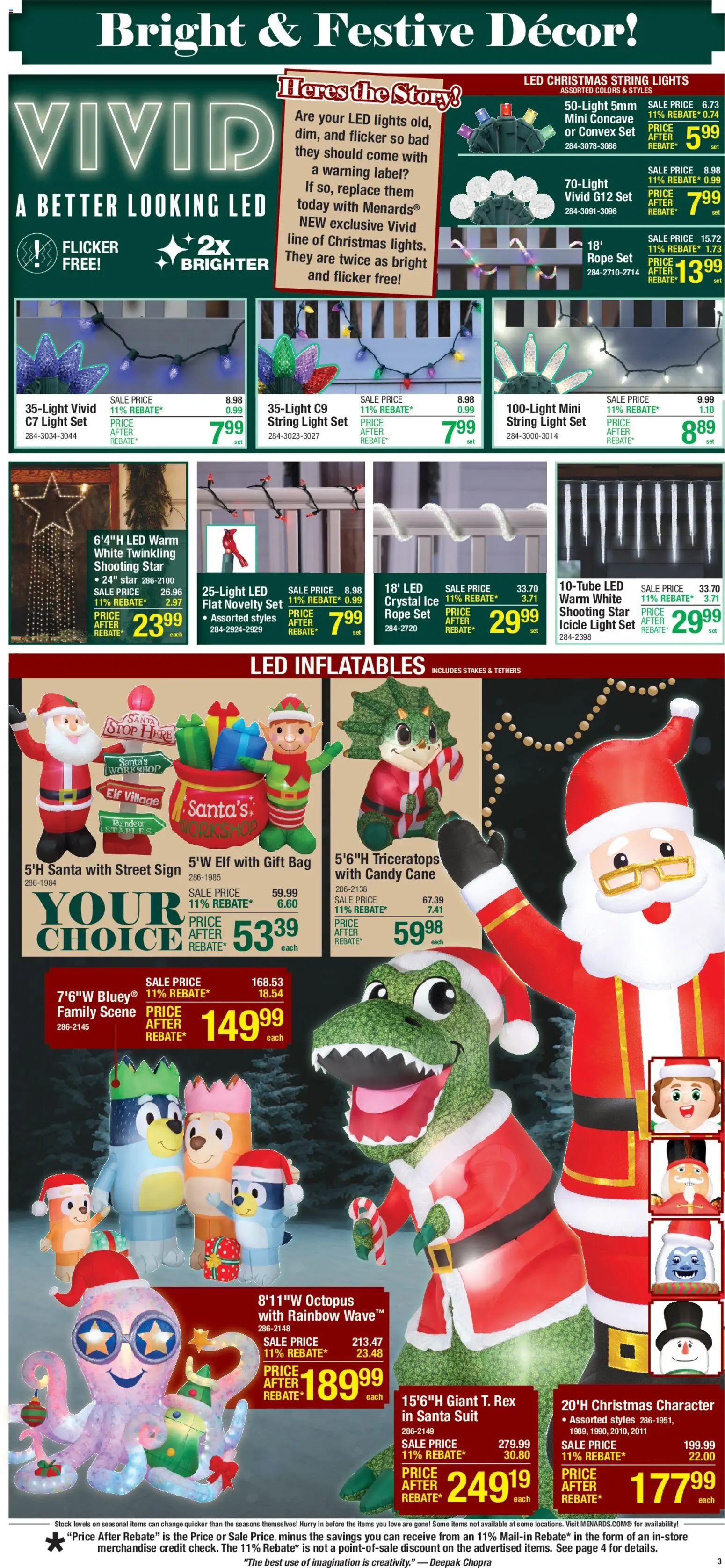 Menards Christmas Decor Sale - valid from 05.11.2025 | Page: 3 | Products: Suit, Bag