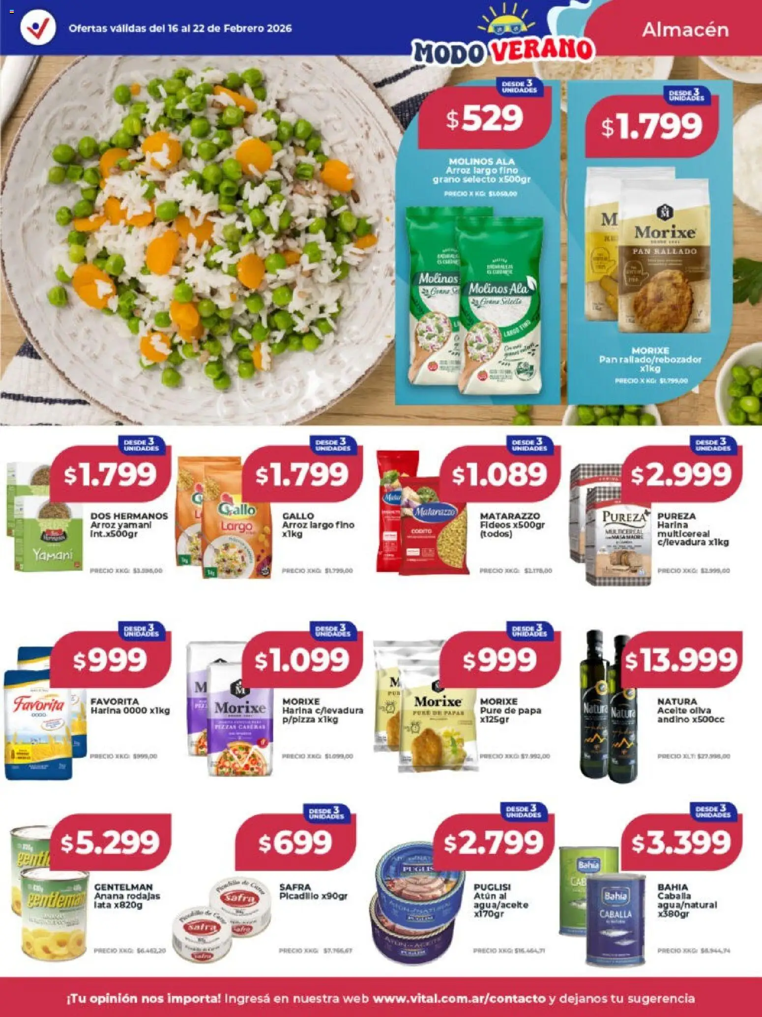 Vital - Ofertas - Mar del Plata  │ válido desde el 16.02.2026 | Página: 6 | Productos: Harina, Ananá, Oliva, Fideos