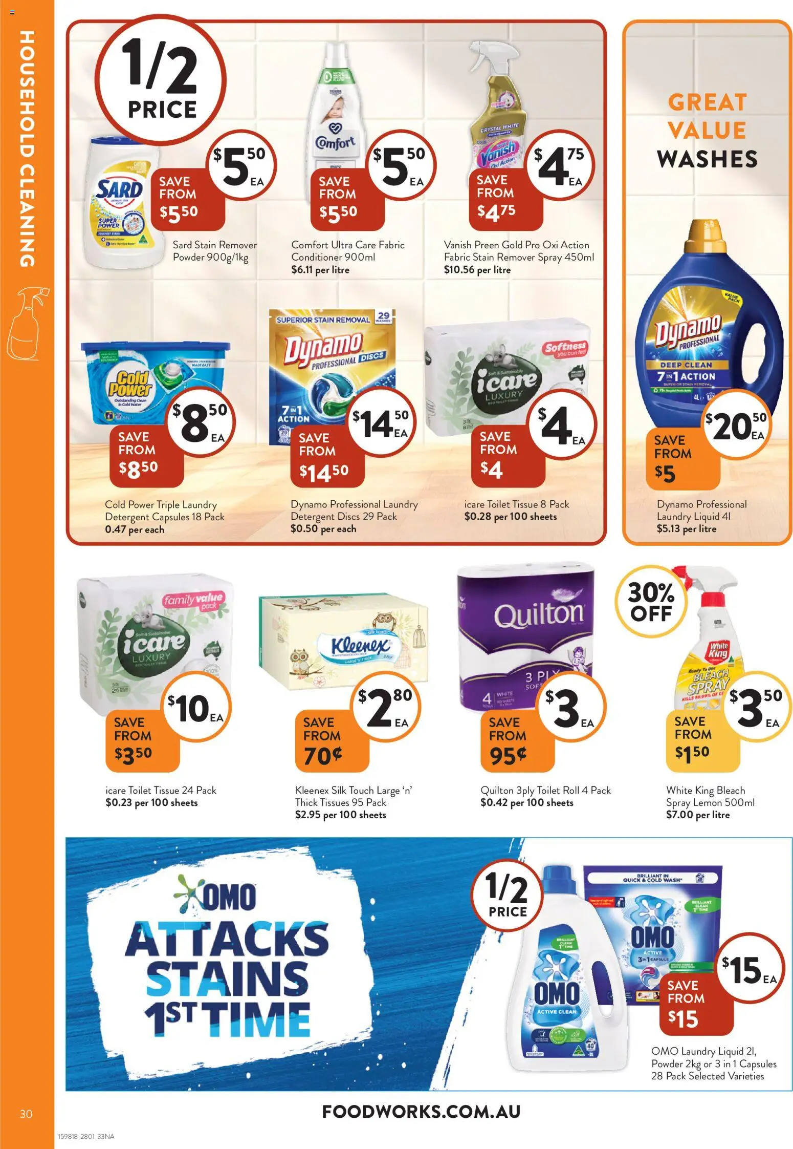 Foodworks catalogue - valid from 28.01.2026 | Page: 30 | Products: Household, Powder, Conditioner, Lemon
