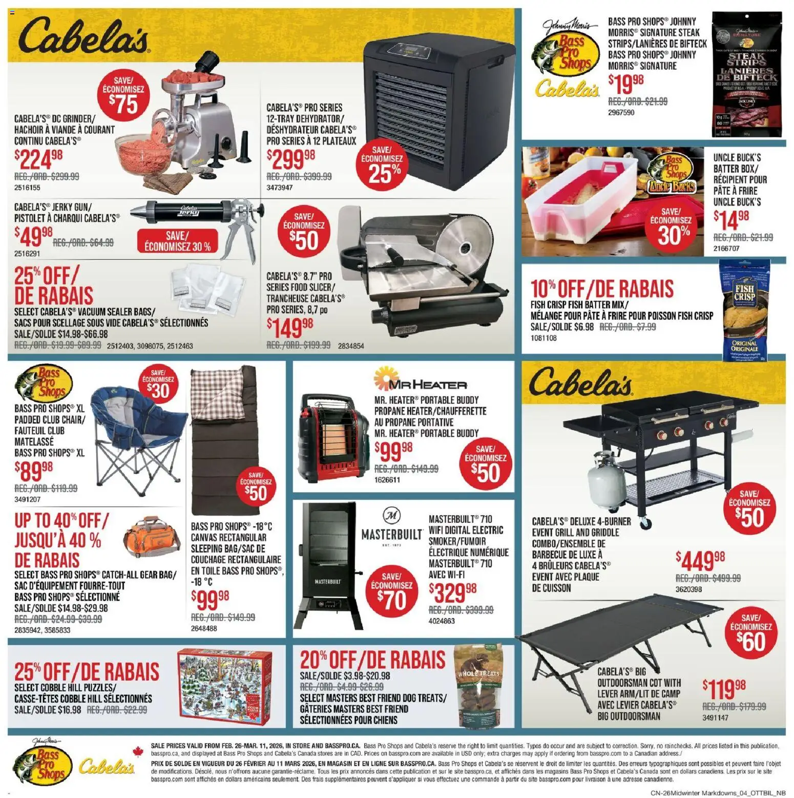 Cabelas flyer valid from 26.02.2026 | Page: 4 | Products: Fish, Grill