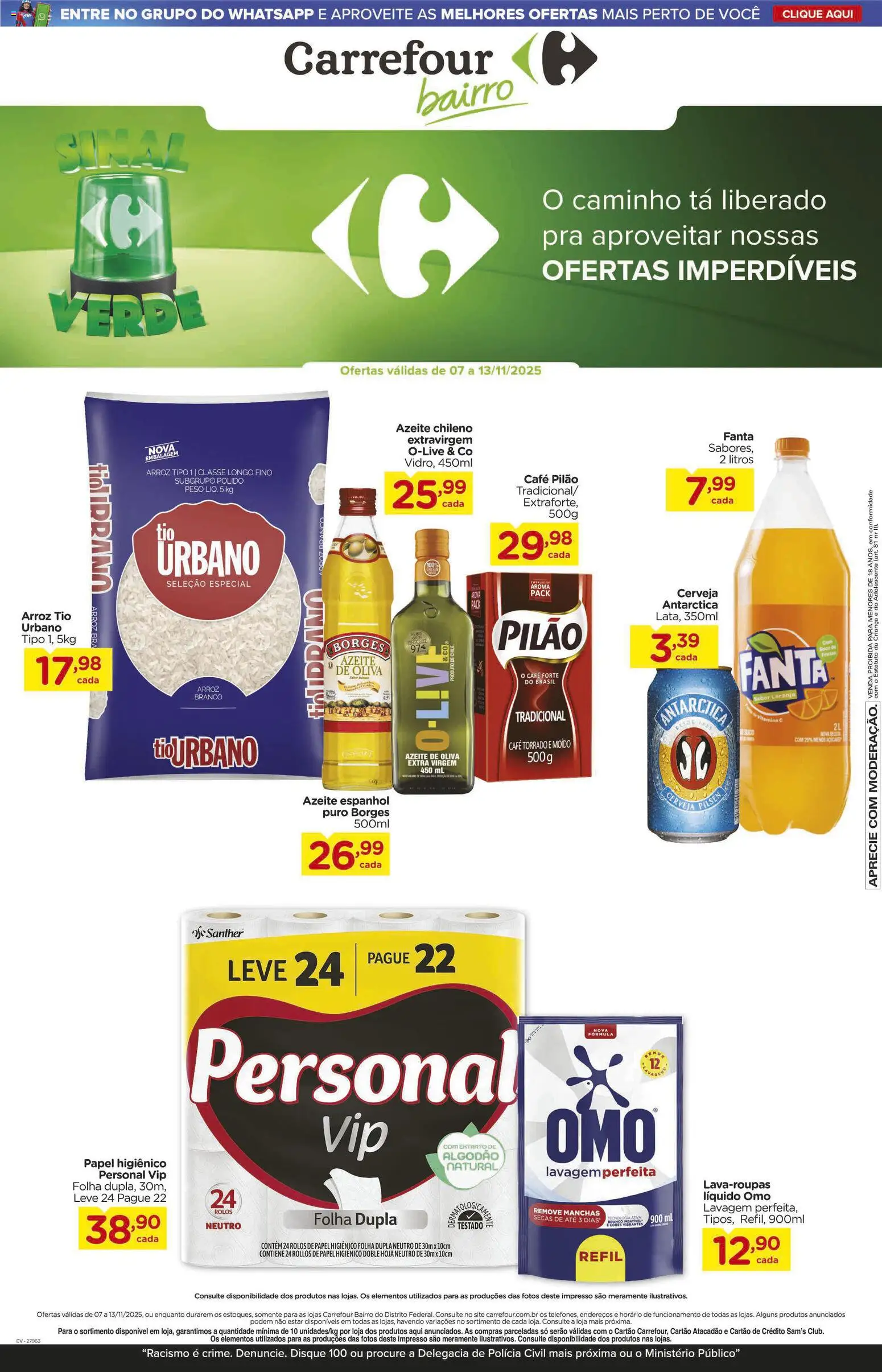 Carrefour Bairro Folheto - válido de 07.11.2025 | Página: 3 | Produtos: Algodão, Azeite, Vitamina c, Papel higiênico