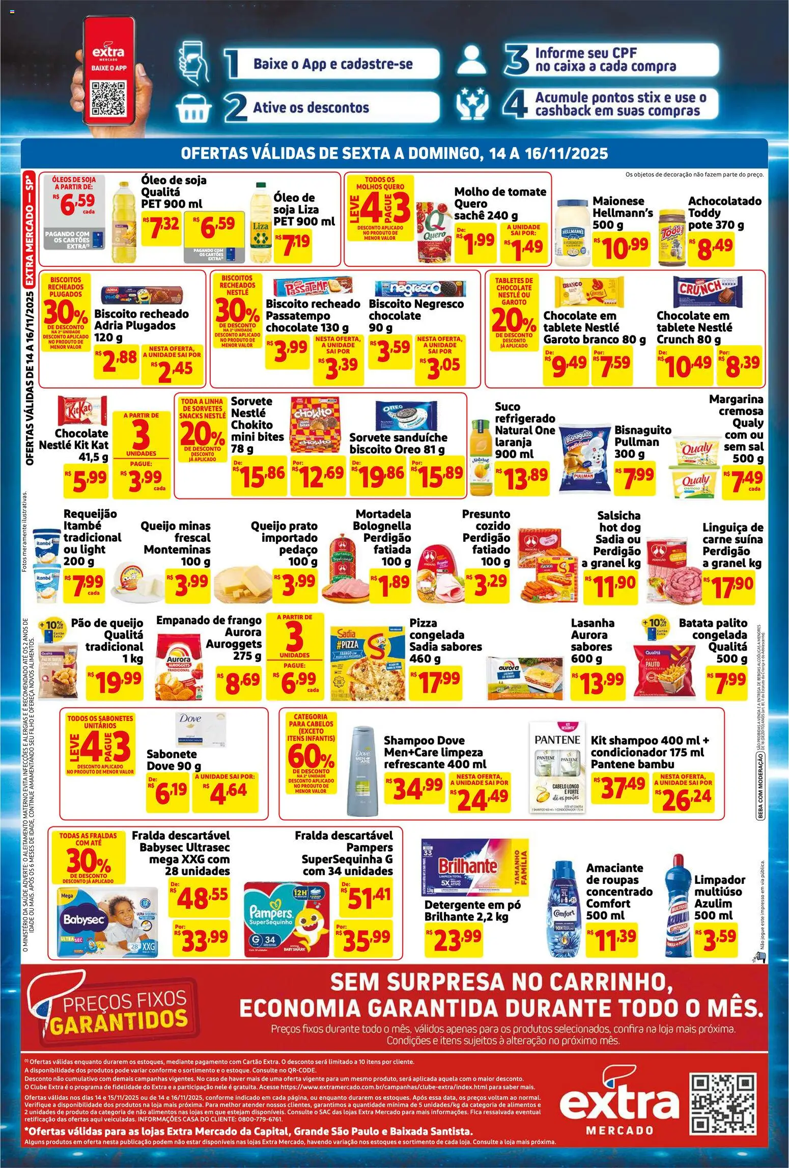 Extra Folheto - válido de 14.11.2025 | Página: 2 | Produtos: Sanduíche, Sorvete, Batata, Pão de queijo