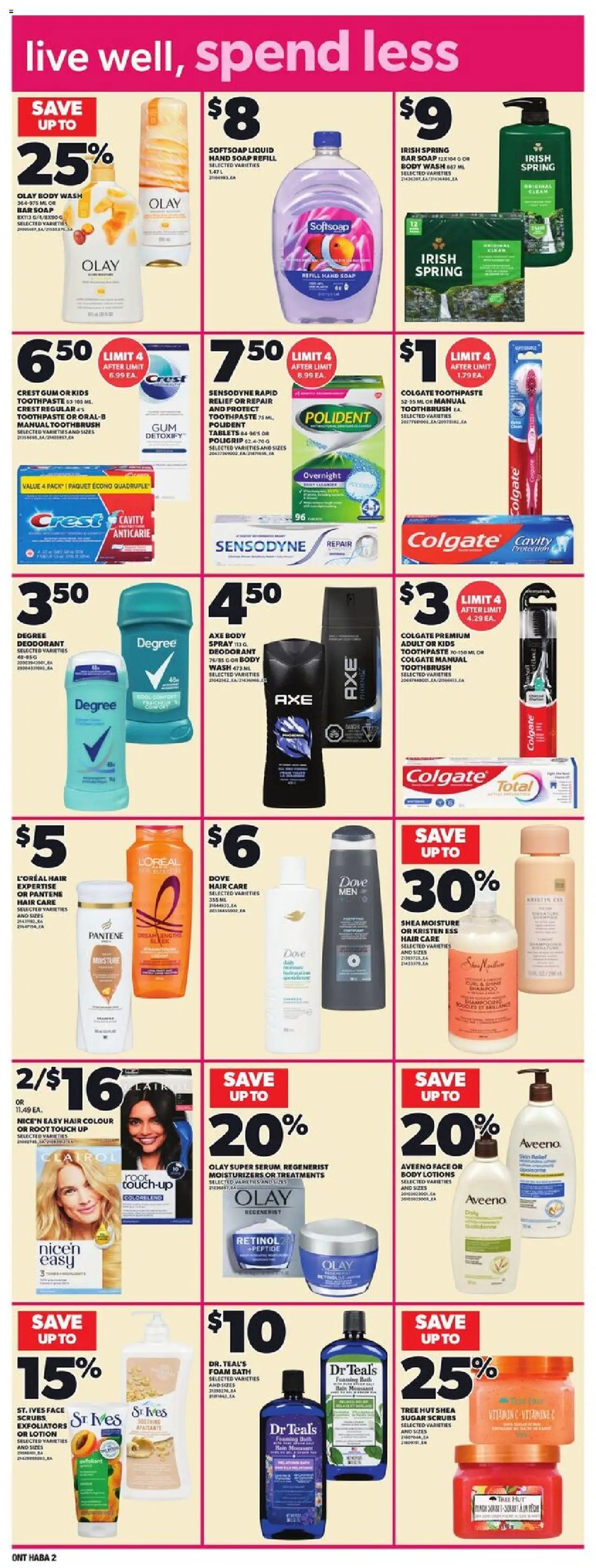 Loblaws flyer valid from 09.10.2025 | Page: 14 | Products: Body wash, Deodorant, Toothpaste, Bath