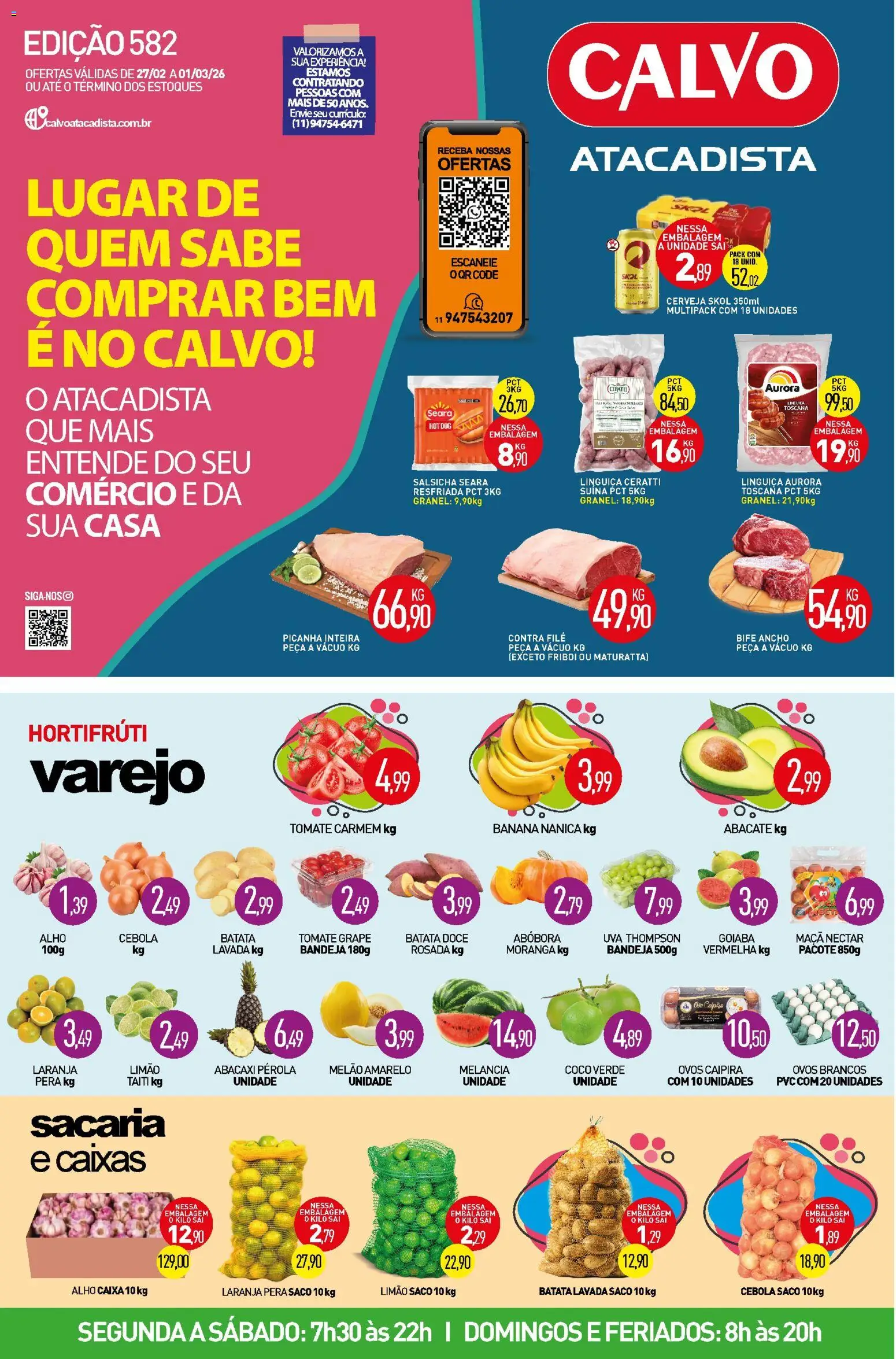 Calvo Atacadista Folheto - válido de 27.02.2026 | Página: 1 | Produtos: Melão, Moranga, Caixa, Bandeja