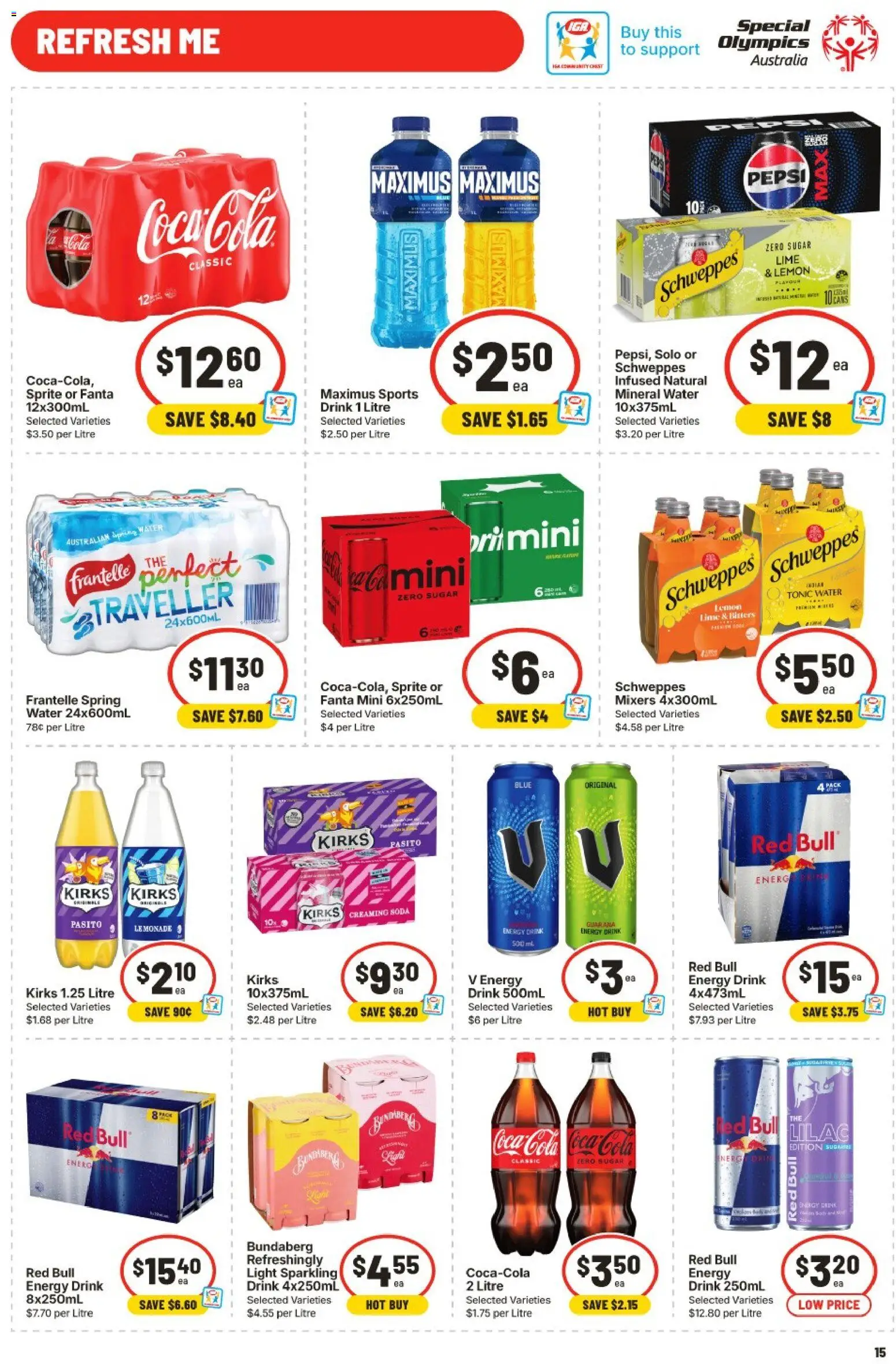 IGA catalogue - valid from 29.04.2026 | Page: 16 | Products: Light, Coca Cola, Pepsi, Sugar