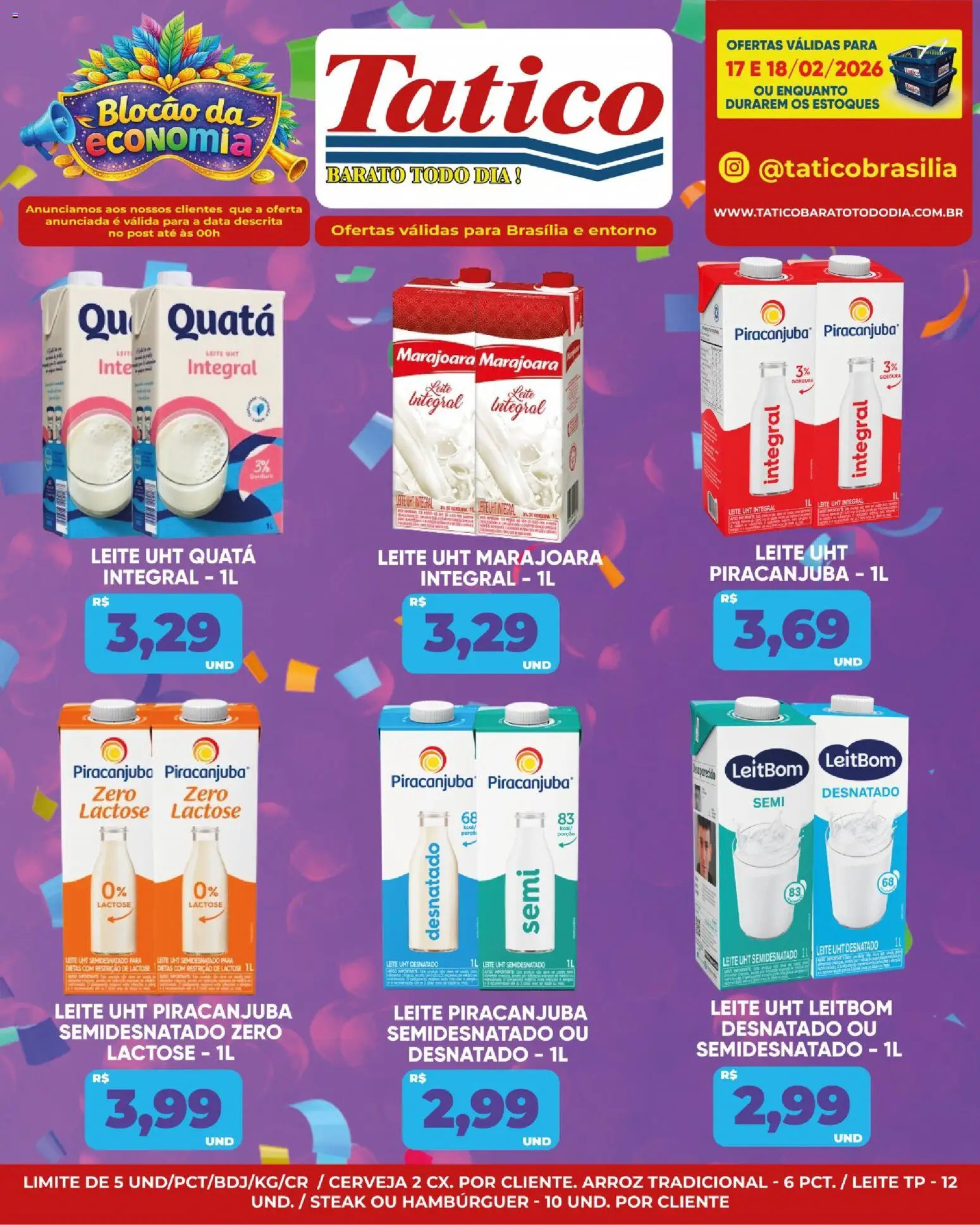 Tatico Folheto - válido de 19.02.2026 | Página: 24 | Produtos: Leite integral, Leite, Cerveja, Hambúrguer