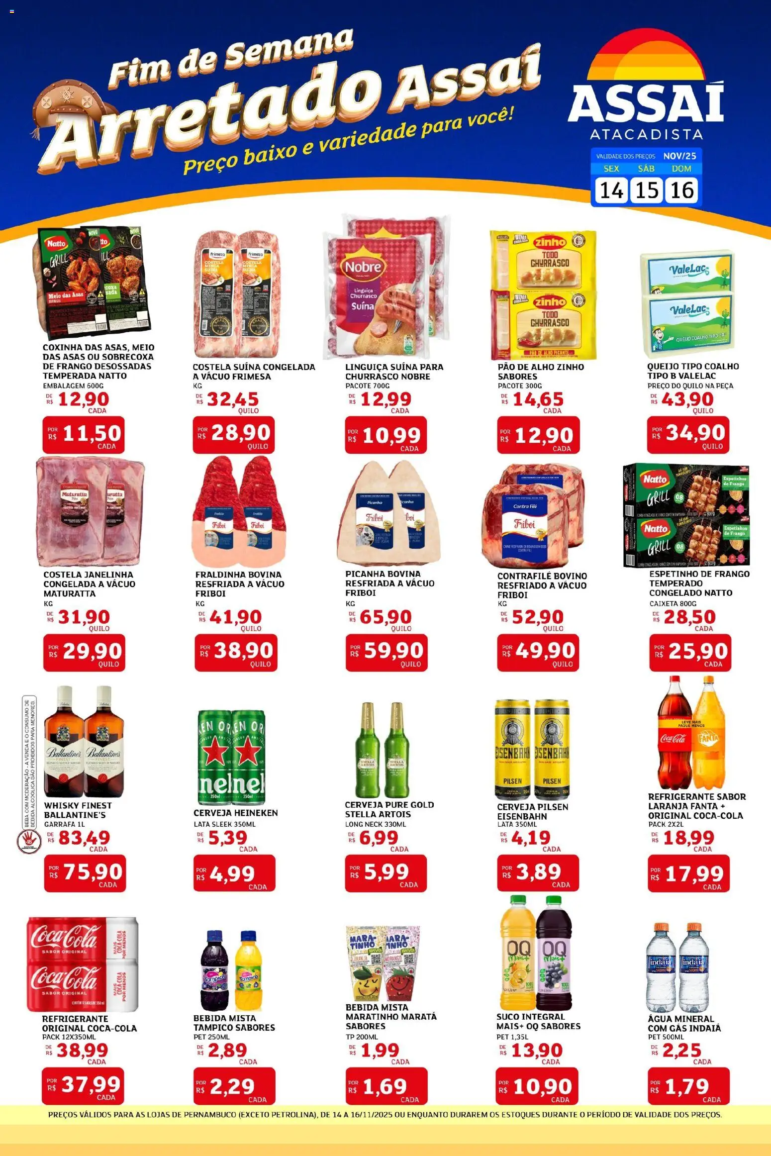Assaí Atacadista Folheto - válido de 14.11.2025 | Página: 1 | Produtos: Alho, Picanha, Cerveja Heineken, Refrigerante