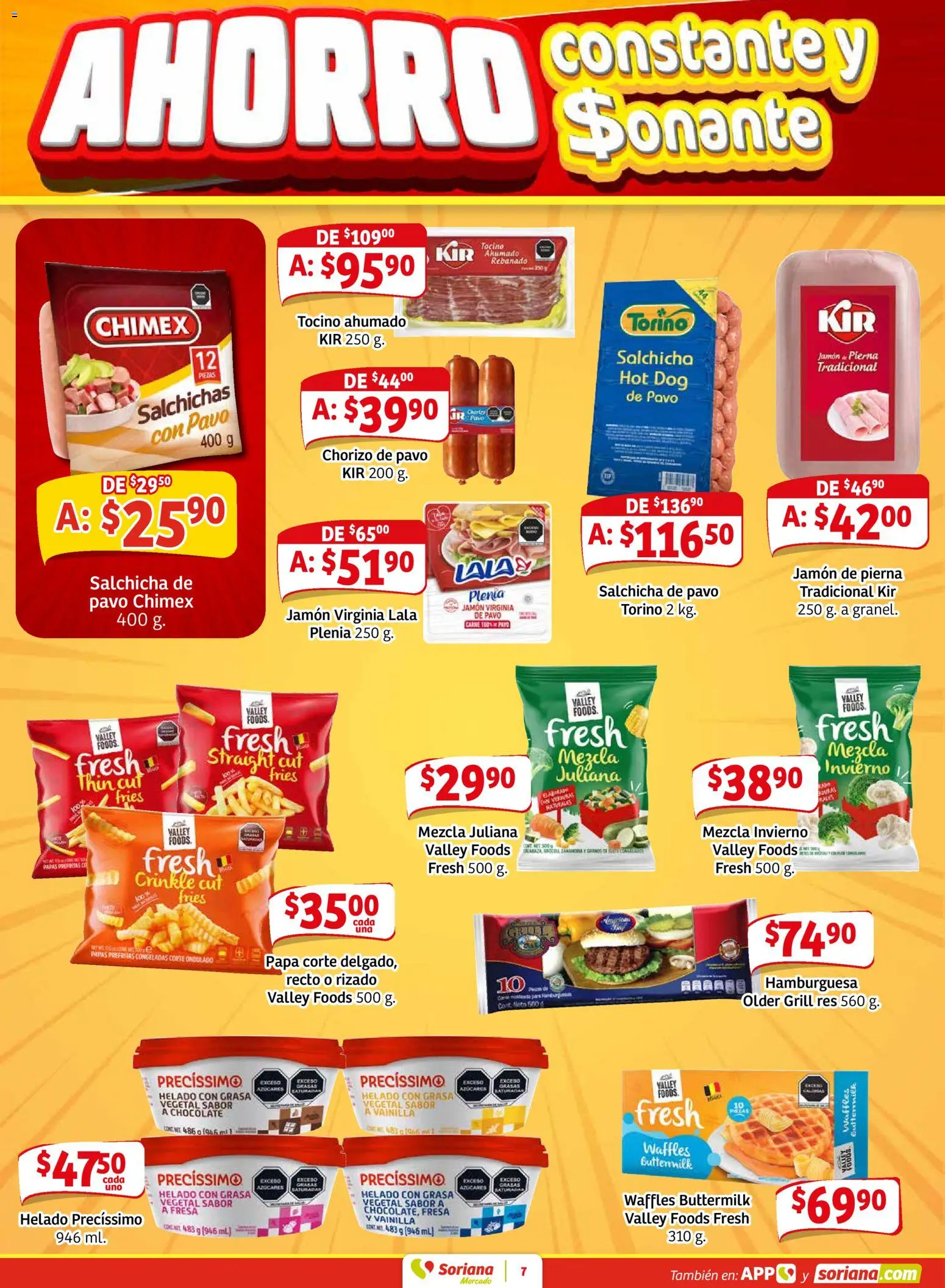 Nuevas ofertas de Soriana válidas en toda la República Mexicana desde el 27.02.2026. ¡Encuentra las mejores ofertas en Soriana Pesito Valedor Mercado: Camp, Chia, Oax, Q. Roo, Tab, Yuc! | Página: 15 | Productos: Papa, Tocino, Res, Helado