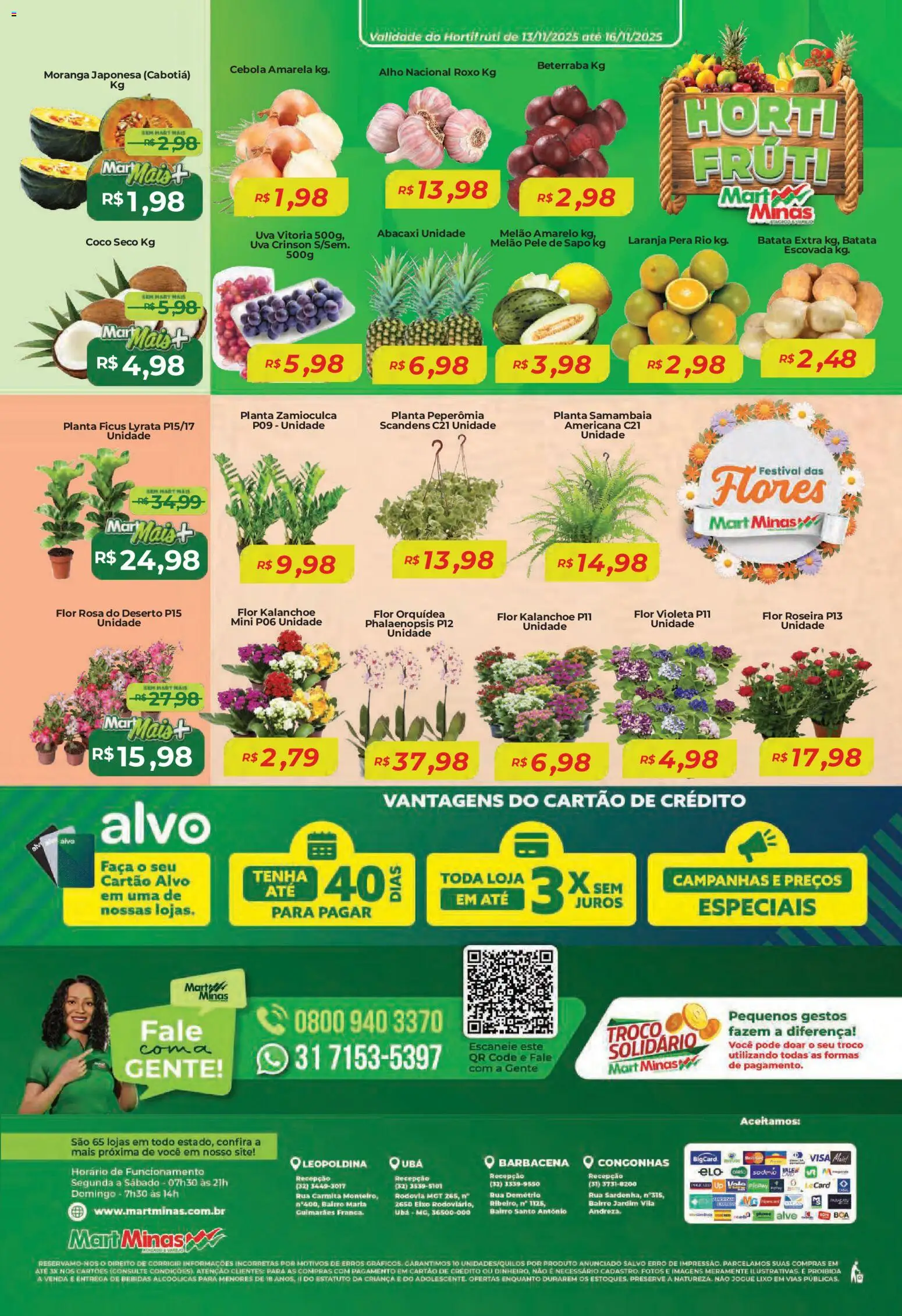 Mart Minas Folheto - válido de 13.11.2025 | Página: 8 | Produtos: Coco, Pera, Cebola, Faca