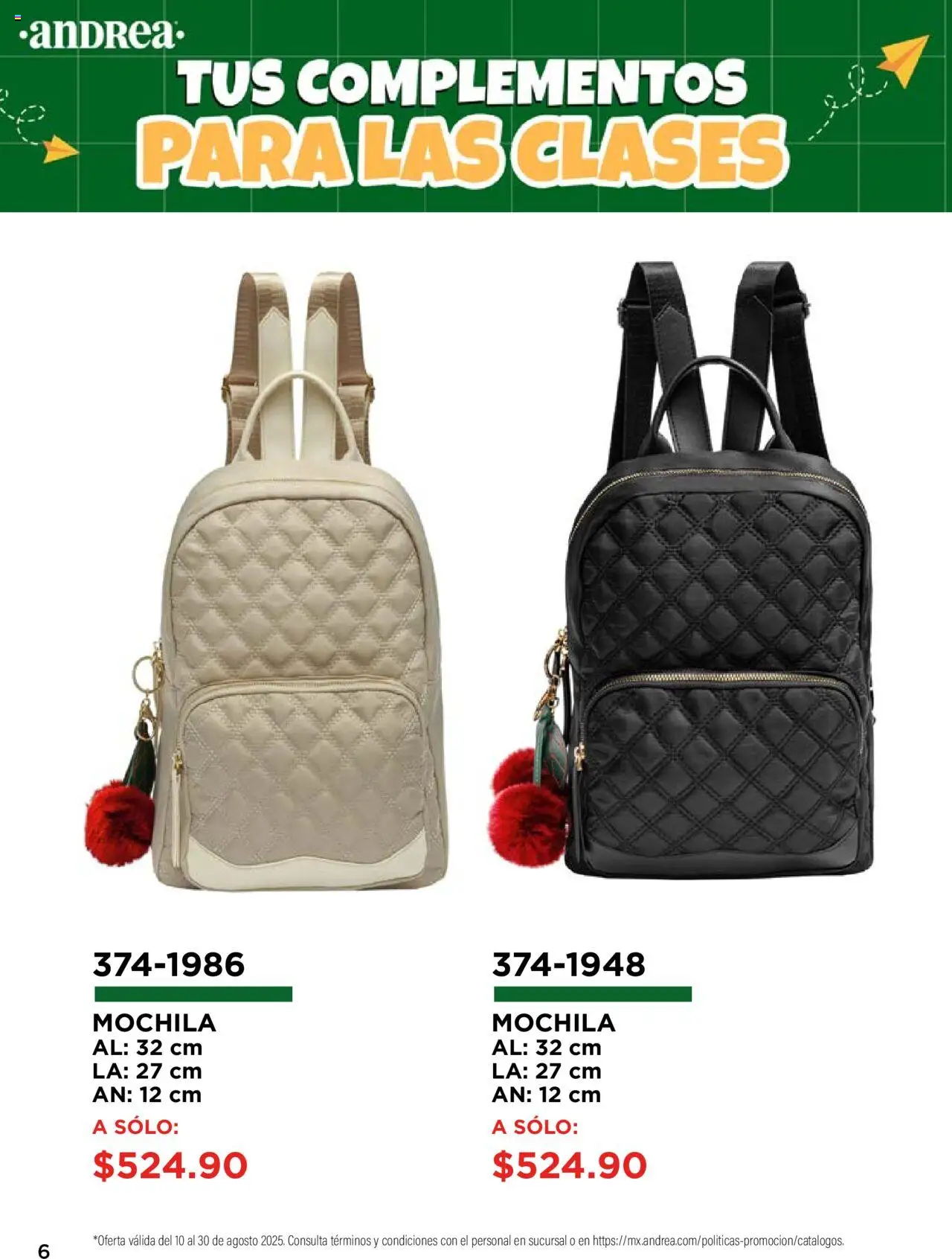 Nuevas ofertas de Andrea válidas en toda la República Mexicana desde el 10.08.2025. ¡Encuentra las mejores ofertas en Andrea - Catálogo Regreso a Clases! | Página: 6 | Productos: Mochila