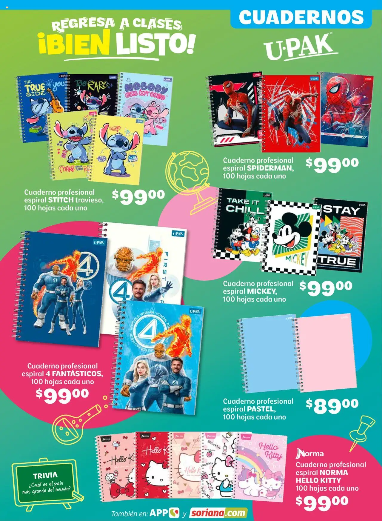 Nuevas ofertas de Soriana válidas en toda la República Mexicana desde el 14.08.2025. ¡Encuentra las mejores ofertas en Soriana - Regresa a clases bien listo Súper Nacional! | Página: 6 | Productos: Cuaderno