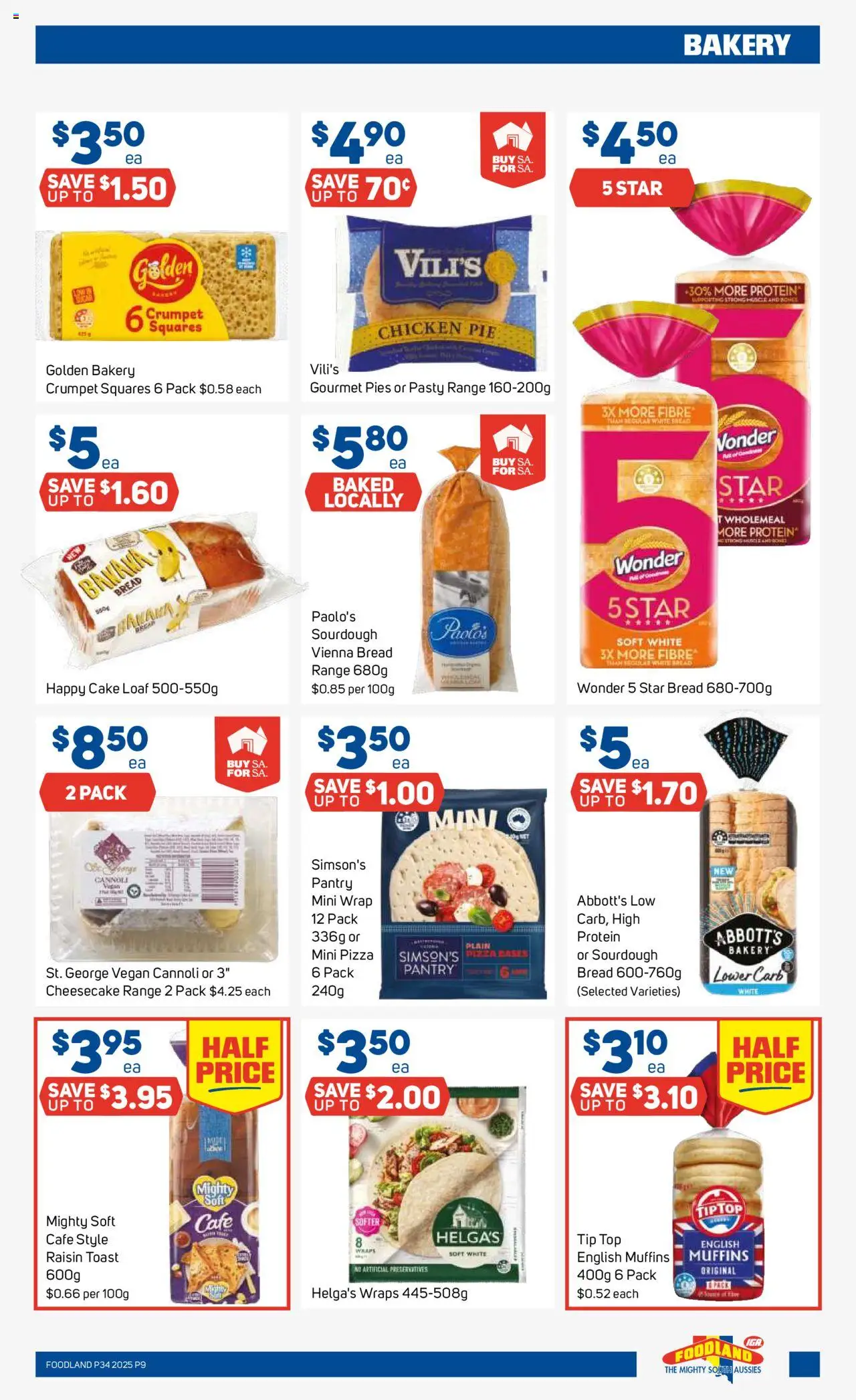 Foodland catalogue - valid from 20.08.2025 | Page: 9 | Products: Bread, Chicken, Pies, Bakery