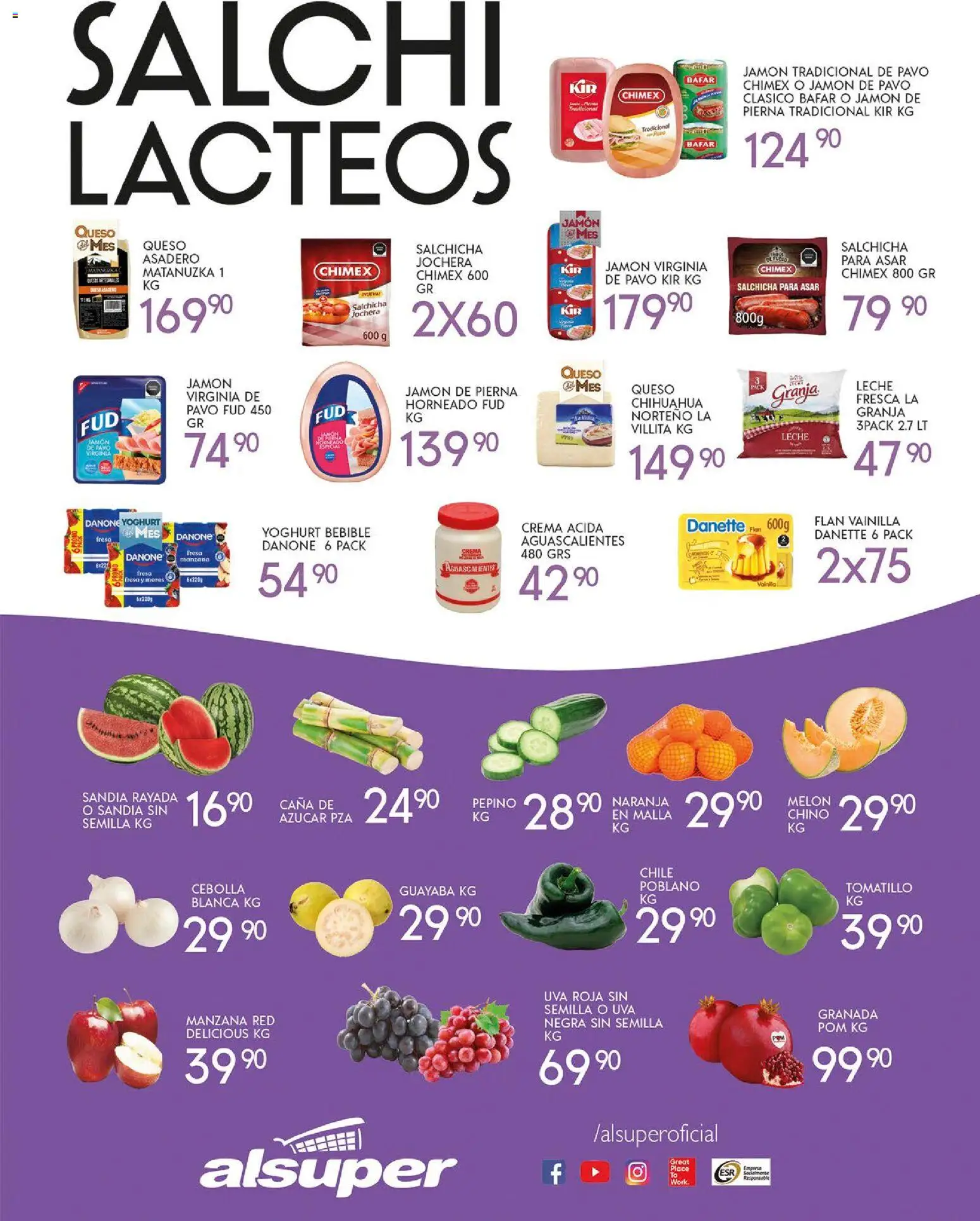 Nuevas ofertas de Alsuper válidas en toda la República Mexicana desde el 07.11.2025. ¡Encuentra las mejores ofertas en Alsuper folleto Zacatecas! | Página: 3 | Productos: Cebolla, Sandía, Crema, Uva