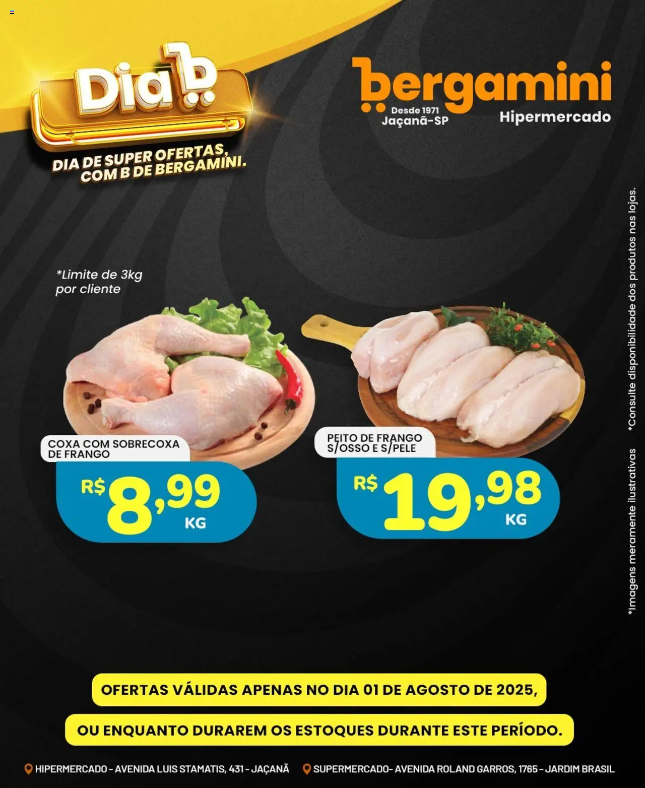 Supermercado Bergamini Folheto - válido de 01.08.2025 | Página: 7 | Produtos: Frango, Peito de frango