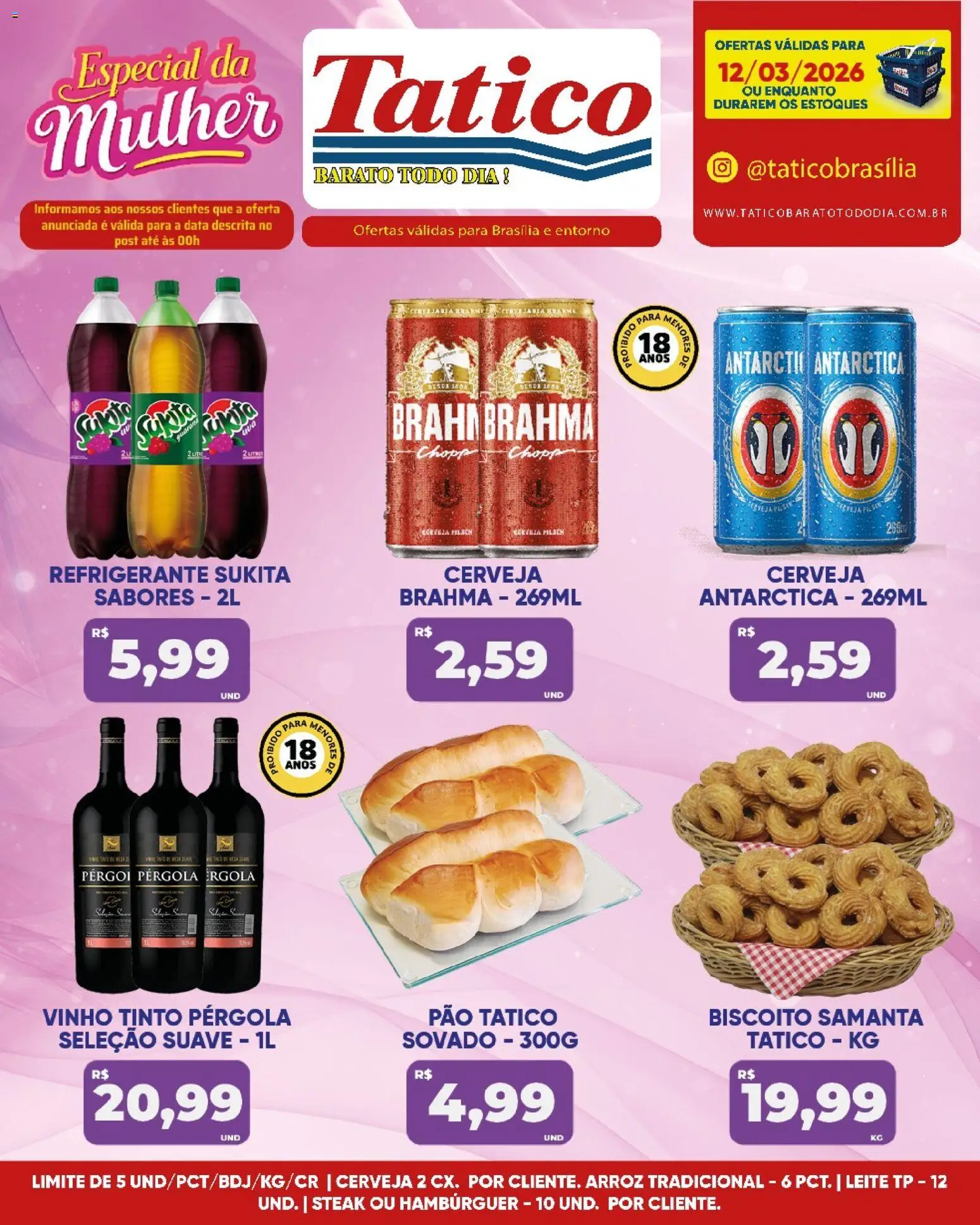 Tatico Folheto - válido de 12.03.2026 | Página: 7 | Produtos: Biscoito, Leite, Vinho, Refrigerante