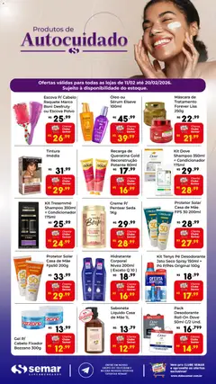 Semar Supermercado - Ofertas Autocuidado - Pré-Visualização do folheto da loja Semar Supermercado, válido de 11.02.2026 | Página: 1 | Produtos: Coco, Pó, Escova, Creme