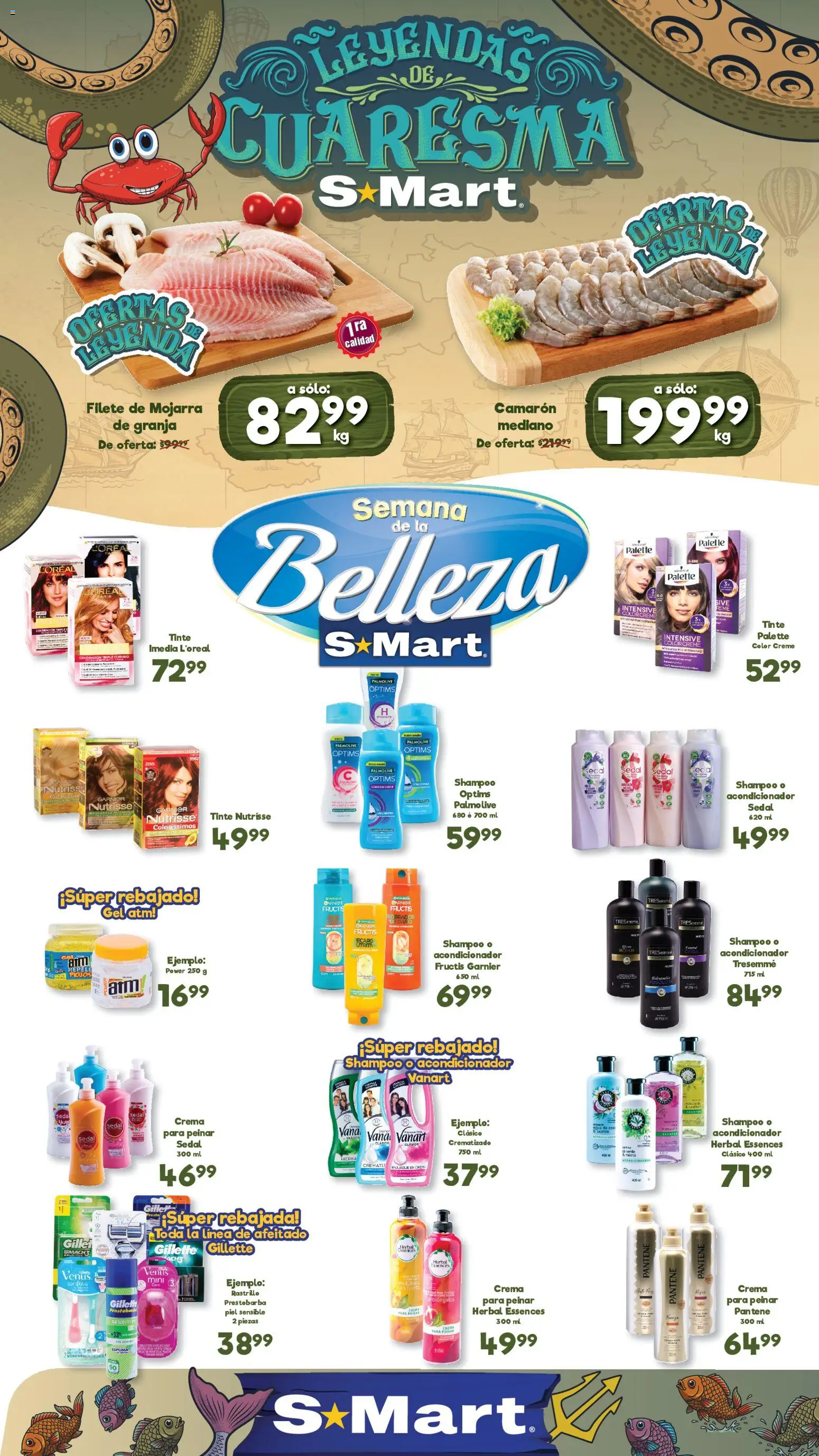Nuevas ofertas de S-Mart válidas en toda la República Mexicana desde el 03.03.2026. ¡Encuentra las mejores ofertas en S-Mart folleto Ofertas de feria Chihuahua! | Página: 1 | Productos: Crema, Rastrillo, Espuma, Acondicionador