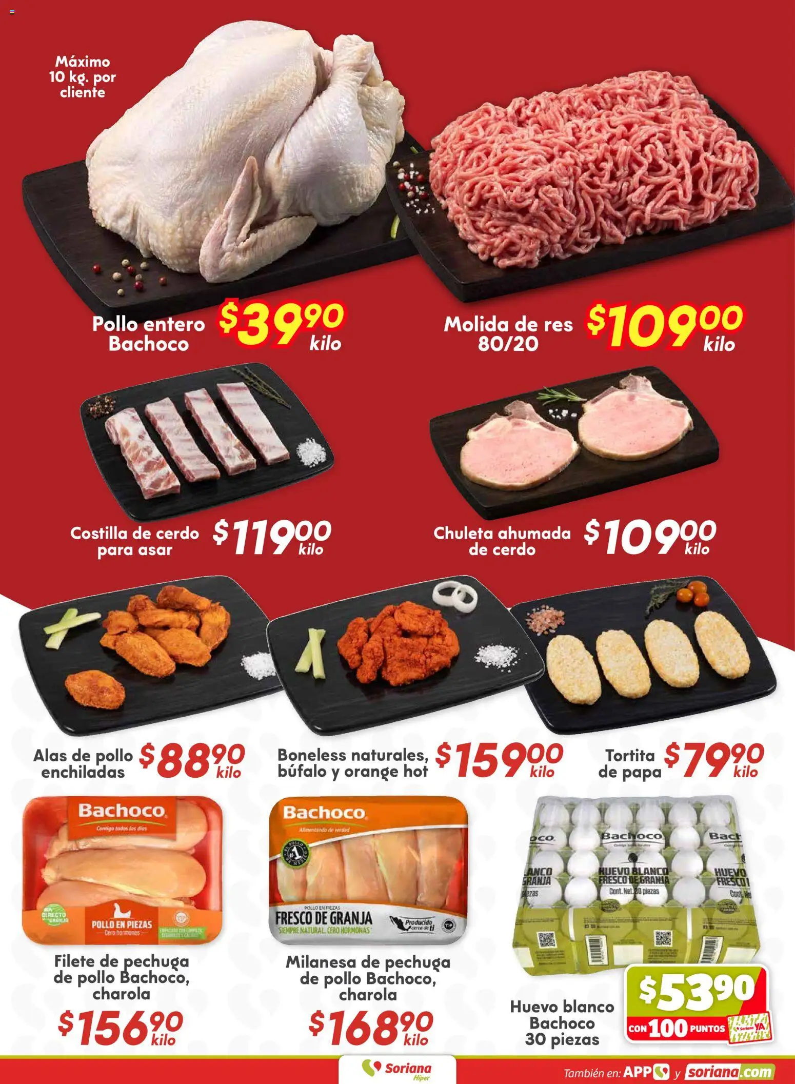 Nuevas ofertas de Soriana válidas en toda la República Mexicana desde el 13.03.2026. ¡Encuentra las mejores ofertas en Soriana Fin de Semana Híper: Ver, Tab, Chis, Camp, Yuc y Q. Roo! | Página: 10 | Productos: Pollo, Milanesa, Papa, Cerdo