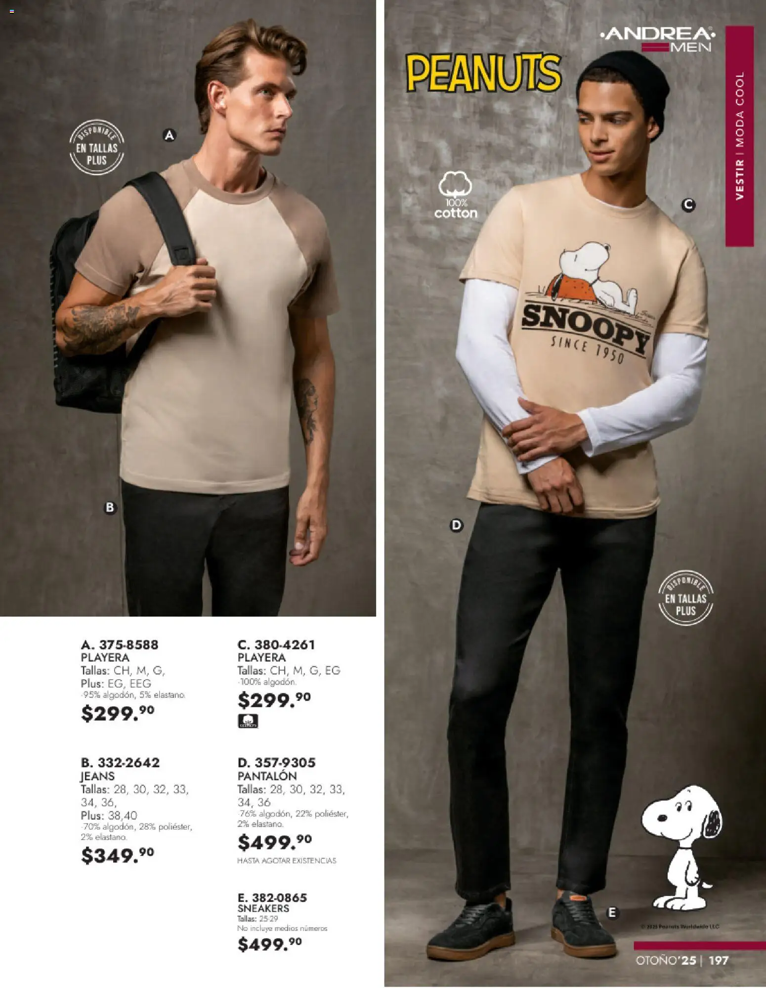 Nuevas ofertas de Andrea válidas en toda la República Mexicana desde el 26.11.2025. ¡Encuentra las mejores ofertas en Andrea catálogo Vestir Caballero otoño! | Página: 35 | Productos: Playera