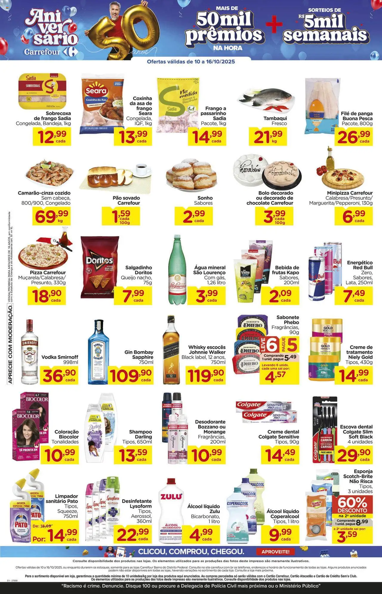 Carrefour Bairro Folheto - válido de 10.10.2025 | Página: 3 | Produtos: Escova, Pão, Chocolate, Água mineral