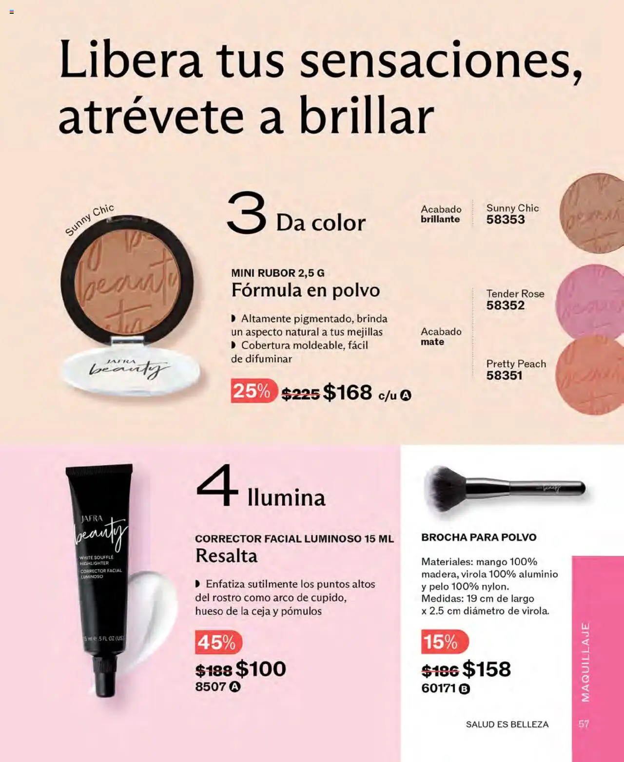 Nuevas ofertas de JAFRA válidas en toda la República Mexicana desde el 01.08.2025. ¡Encuentra las mejores ofertas en JAFRA - Catálogo! | Página: 57 | Productos: Mango, Mate, Maquillaje, Rubor