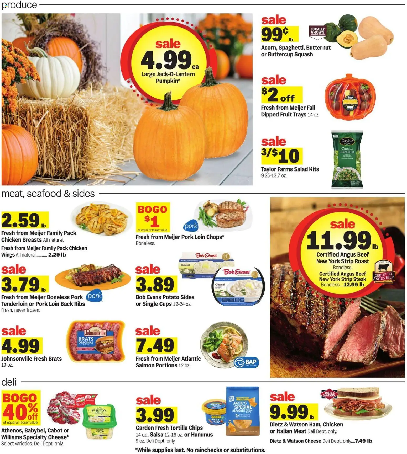 Meijer Weekly Ad - MI - valid from 22.10.2025 | Page: 2 | Products: Squash, Cheese, Salad, Seafood