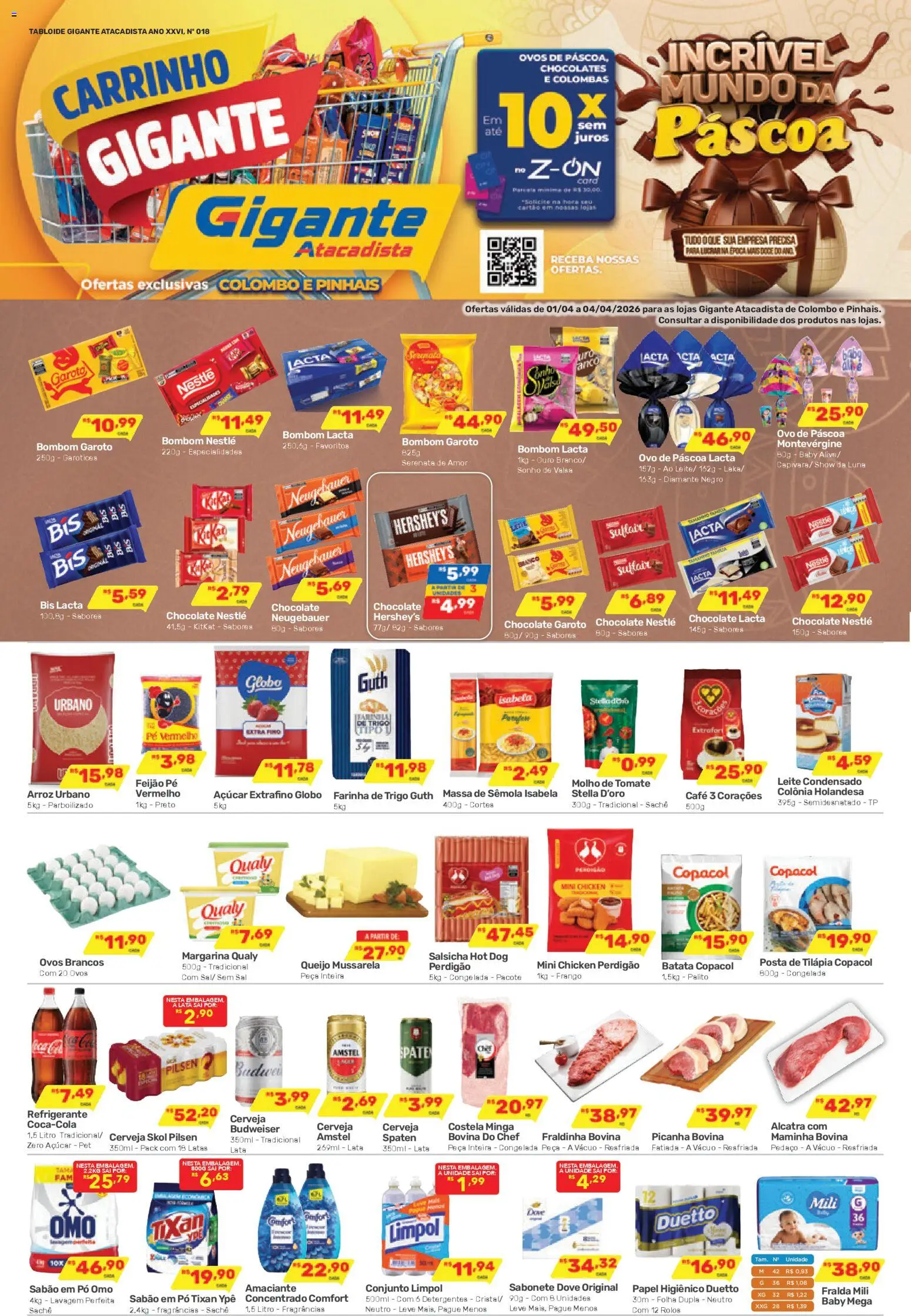 Gigante Atacadista Folheto - válido de 01.04.2026 | Página: 1 | Produtos: Fraldinha, Café, Cerveja, Sabonete