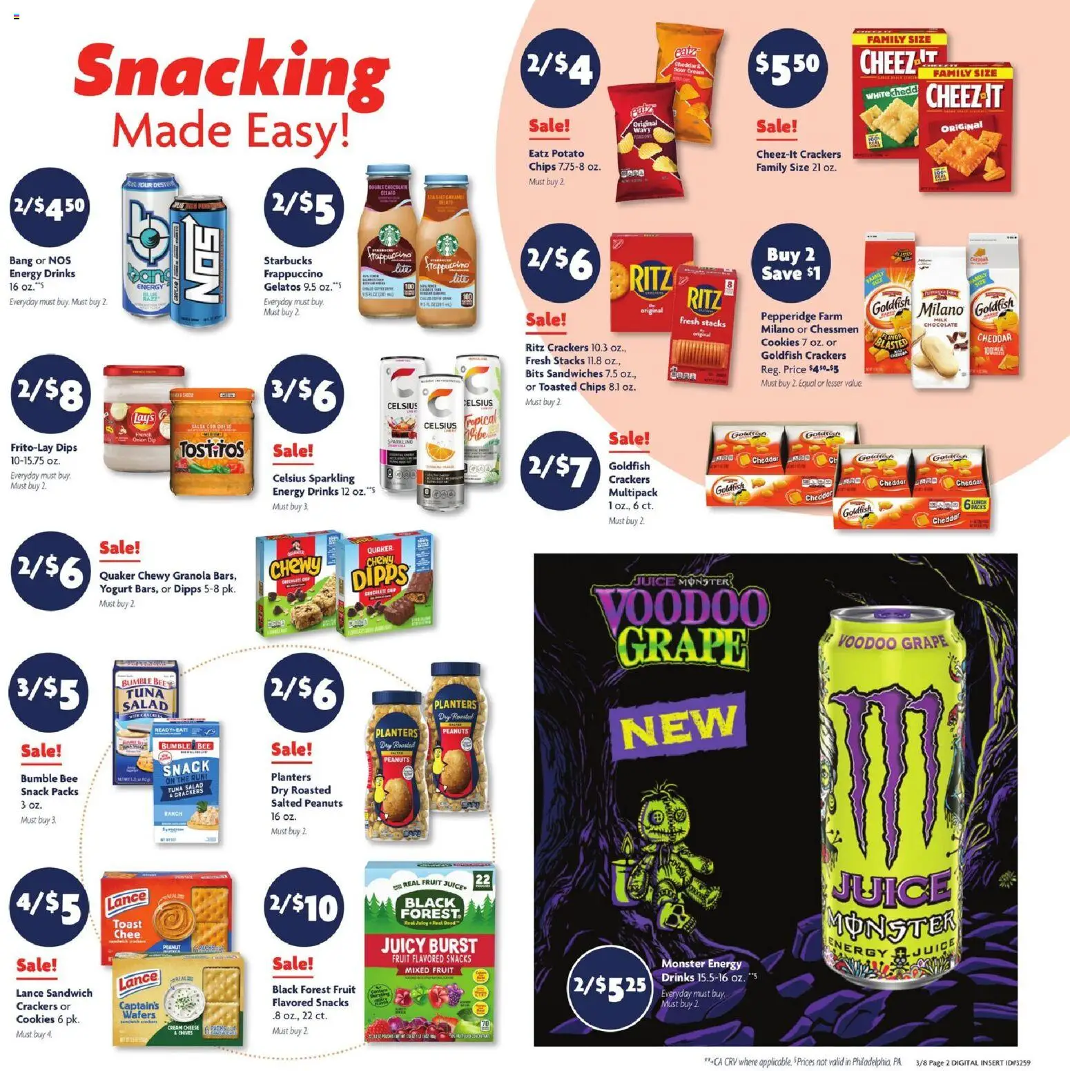 Family Dollar Weekly Ad - valid from 08.03.2026 | Page: 2 | Products: Cheese, Chocolate, Juice, Cookies