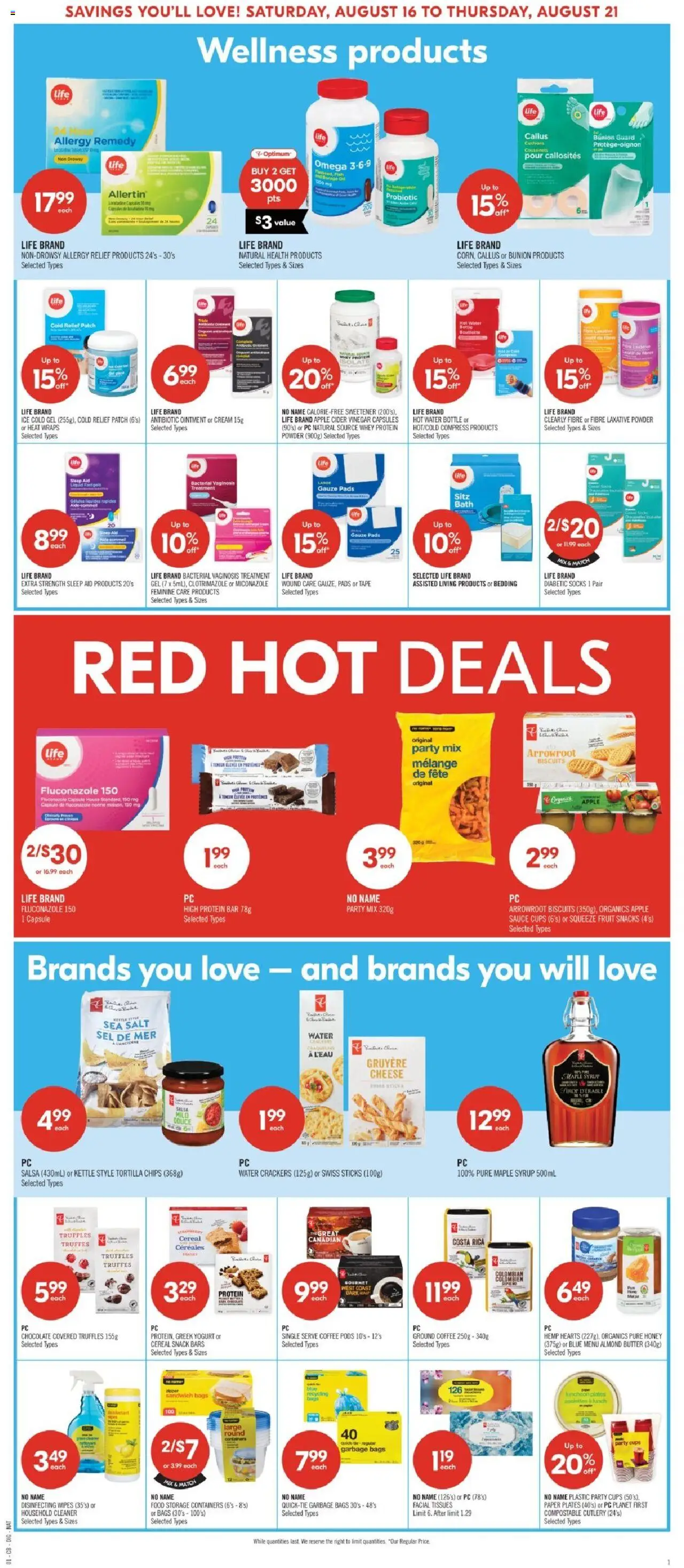 Shoppers flyer valid from 16.08.2025 | Page: 15 | Products: Chips, Bath, Butter, Yogurt