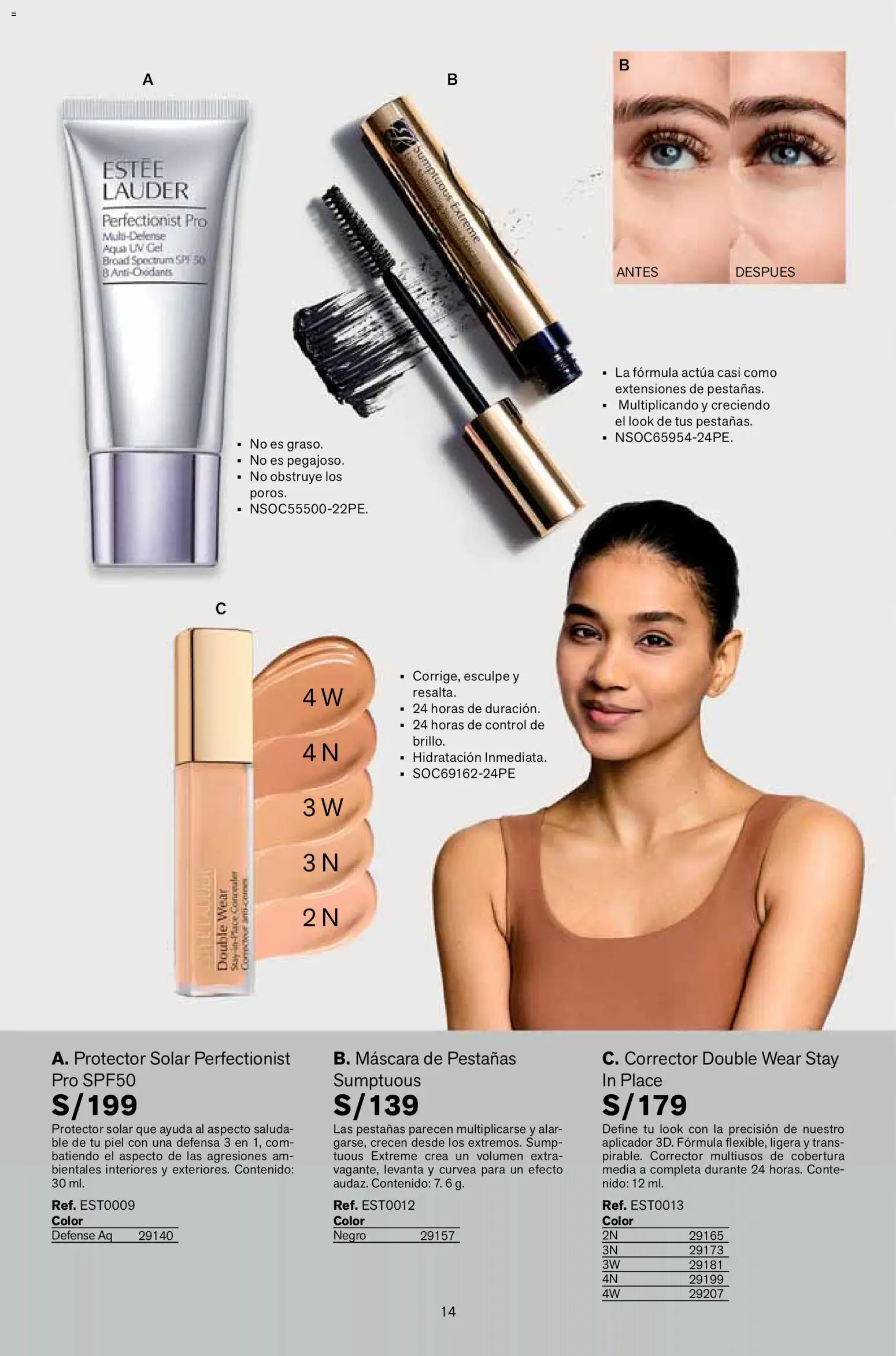 Catálogo Leonisa válido desde 24.02.2026 | Página: 14 | Productos: Máscara, Protector solar, Corrector