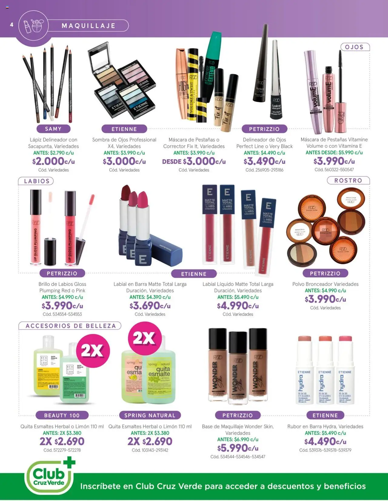 Belleza y Cuidado Personal Cruz Verde │ válido desde el 01.08.2025 | Página: 4 | Productos: Brillo, Maquillaje, Bronceador, Labial