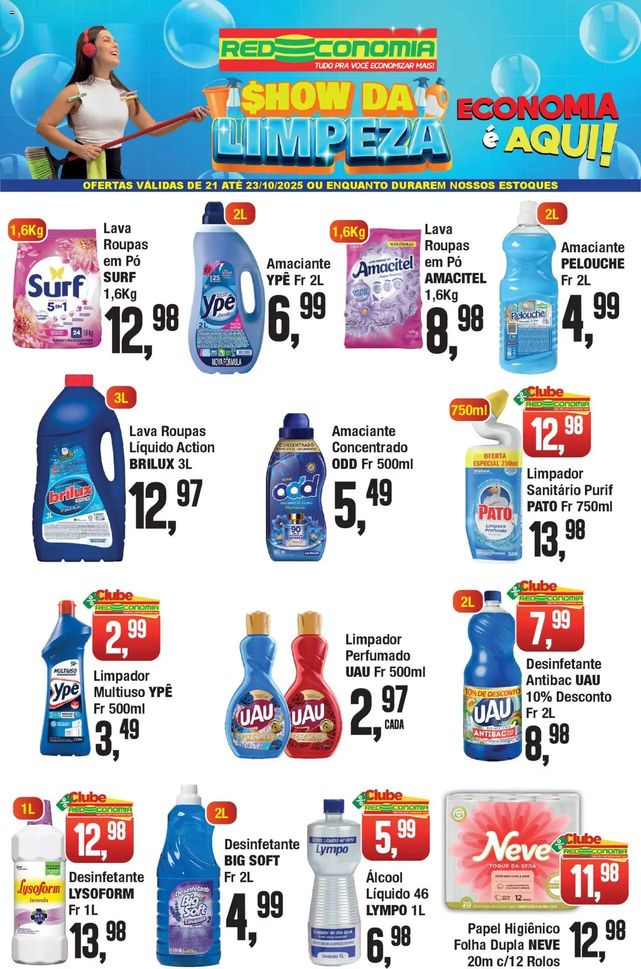 RedEconomia Folheto - válido de 21.10.2025 | Página: 1 | Produtos: Pó, Roupas, Papel higiênico, Amaciante