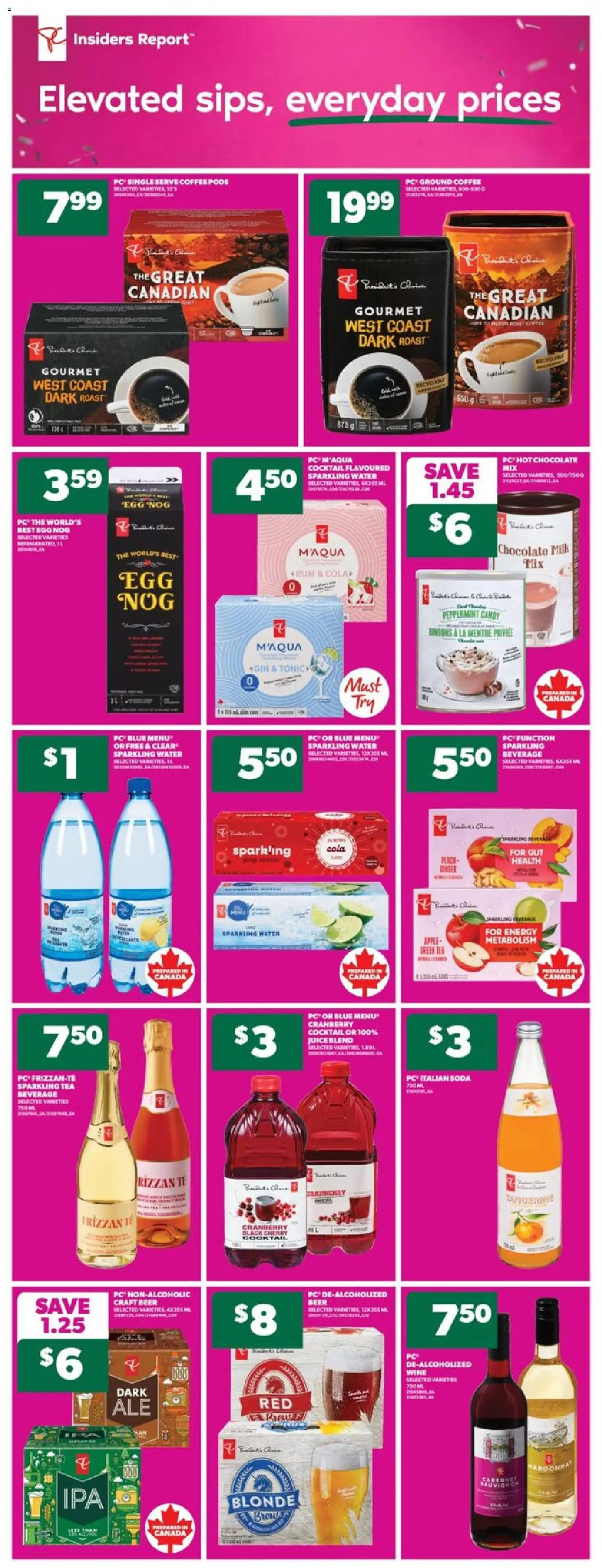 Real Canadian Superstore flyer valid from 30.10.2025 | Page: 9 | Products: PC, Milk, Chocolate, Beer