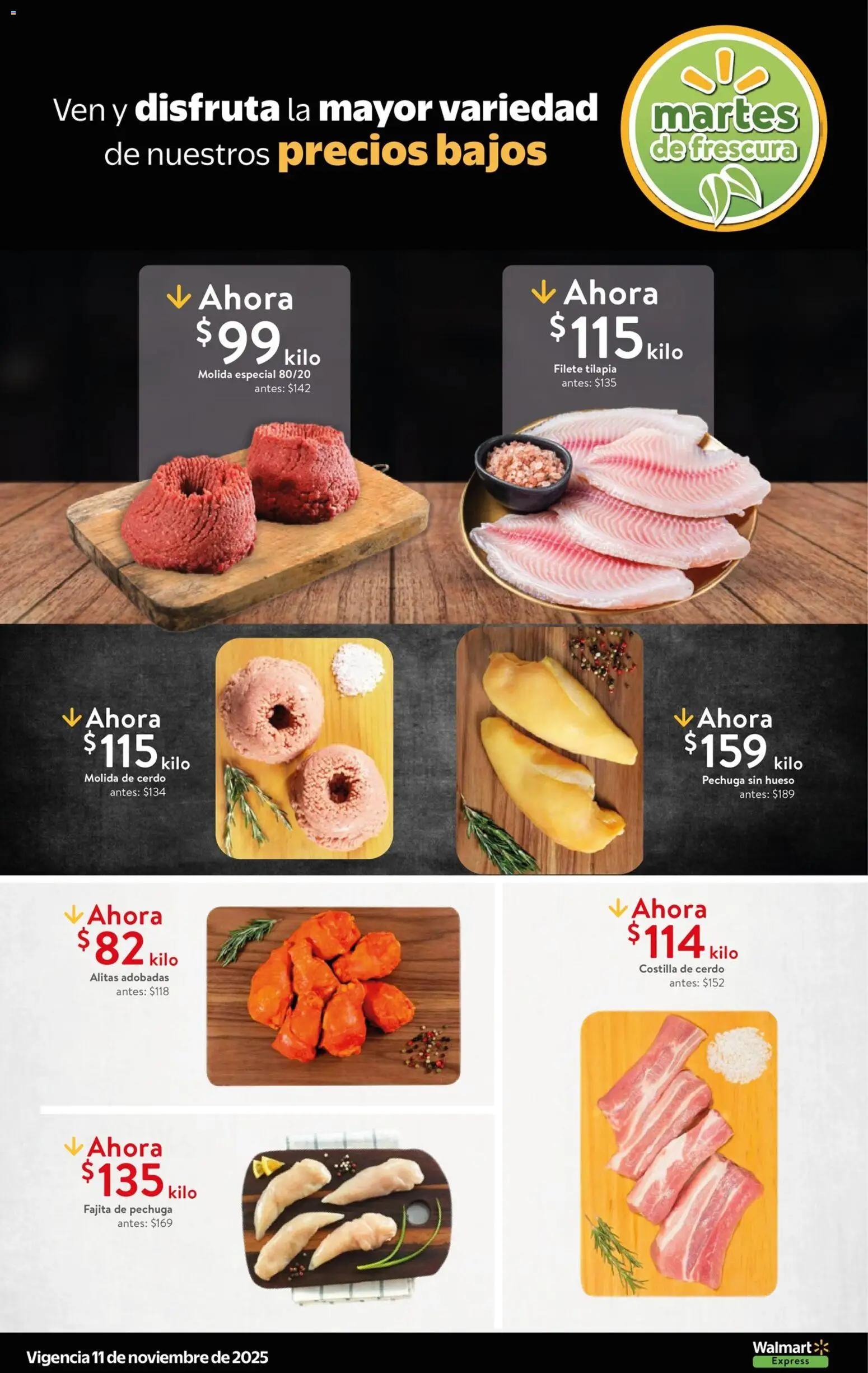 Nuevas ofertas de Walmart Express válidas en toda la República Mexicana desde el 11.11.2025. ¡Encuentra las mejores ofertas en Walmart Express folleto Carnes, frutas y verduras frescas ! | Página: 2 | Productos: Cerdo