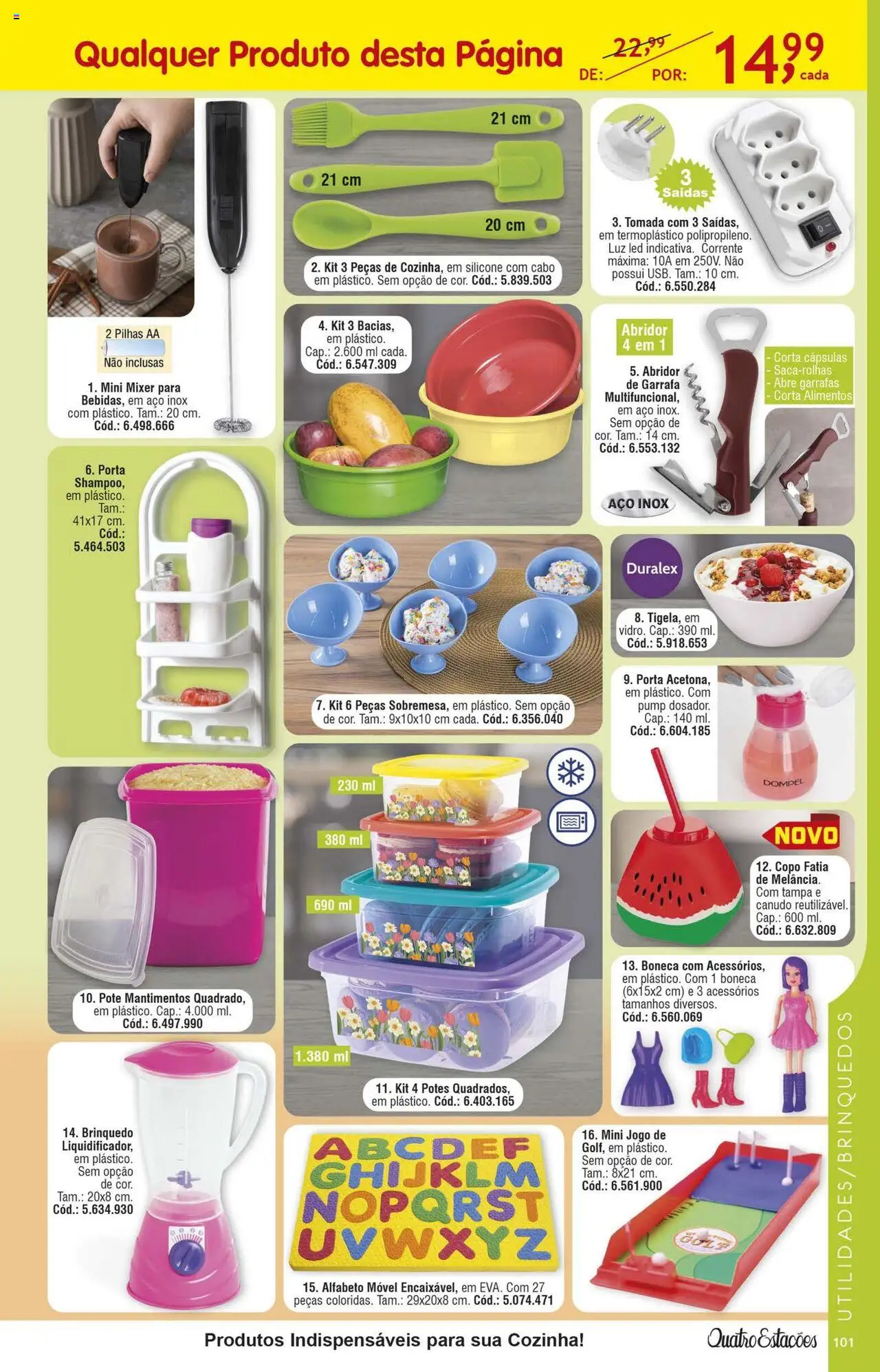 Quatro Estações Folheto - válido de 01.08.2025 | Página: 97 | Produtos: Pilhas, Boneca, Tomada, Cabo