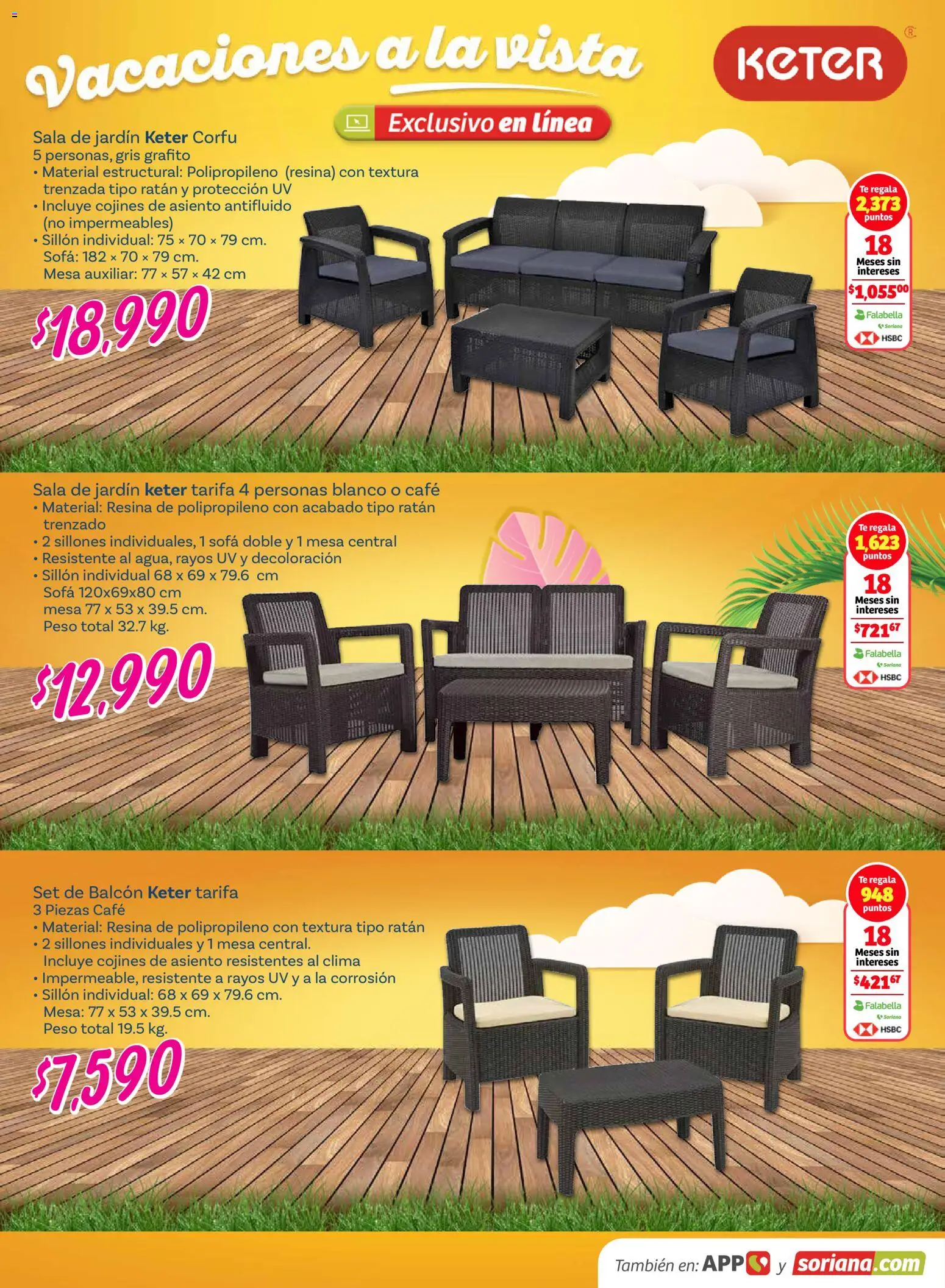 Nuevas ofertas de Soriana válidas en toda la República Mexicana desde el 26.02.2026. ¡Encuentra las mejores ofertas en Soriana folleto! | Página: 22 | Productos: Sofá, Sillón, Café, Mesa