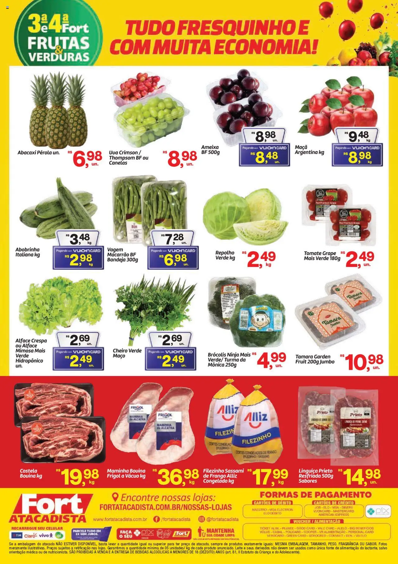 Fort Atacadista Folheto - válido de 21.10.2025 | Página: 2 | Produtos: Celular, Repolho, Alface, Ameixa