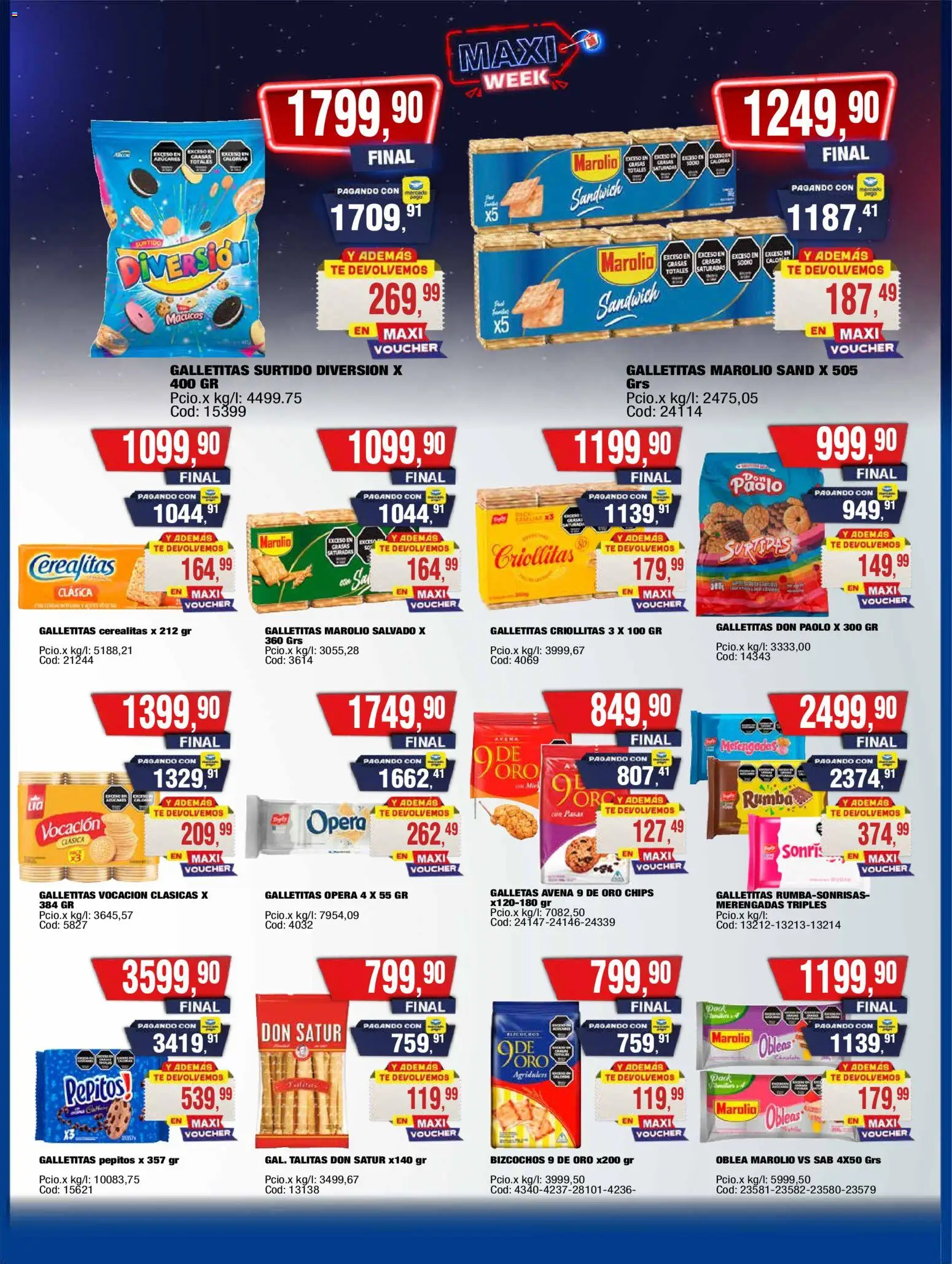 Maxiconsumo ofertas │ válido desde el 10.11.2025 | Página: 16 | Productos: Galletitas, Avena, Té, Bizcochos
