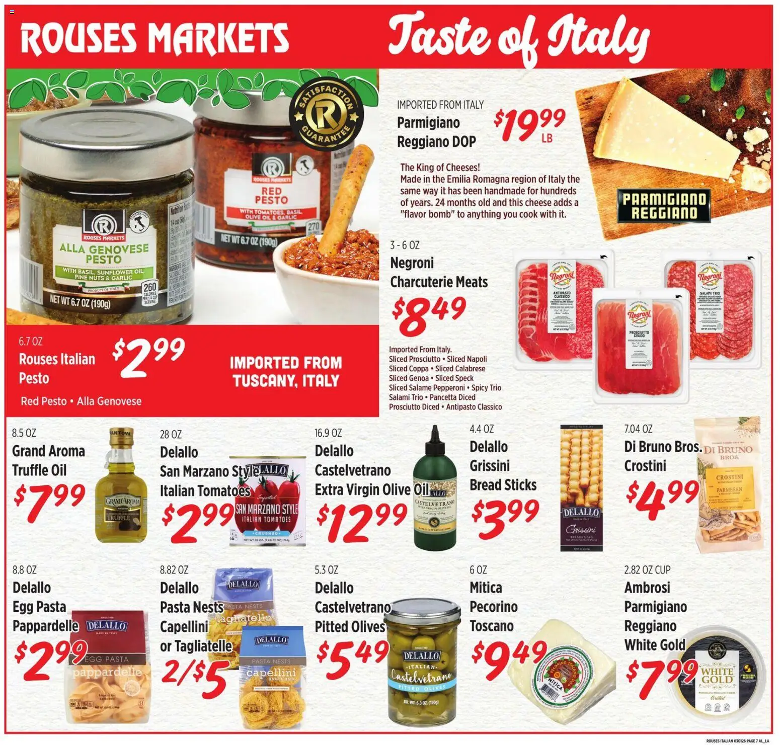 Rouses Monthly - LA - valid from 25.02.2026 | Page: 7 | Products: Salami, Tomatoes, Nuts, Garlic