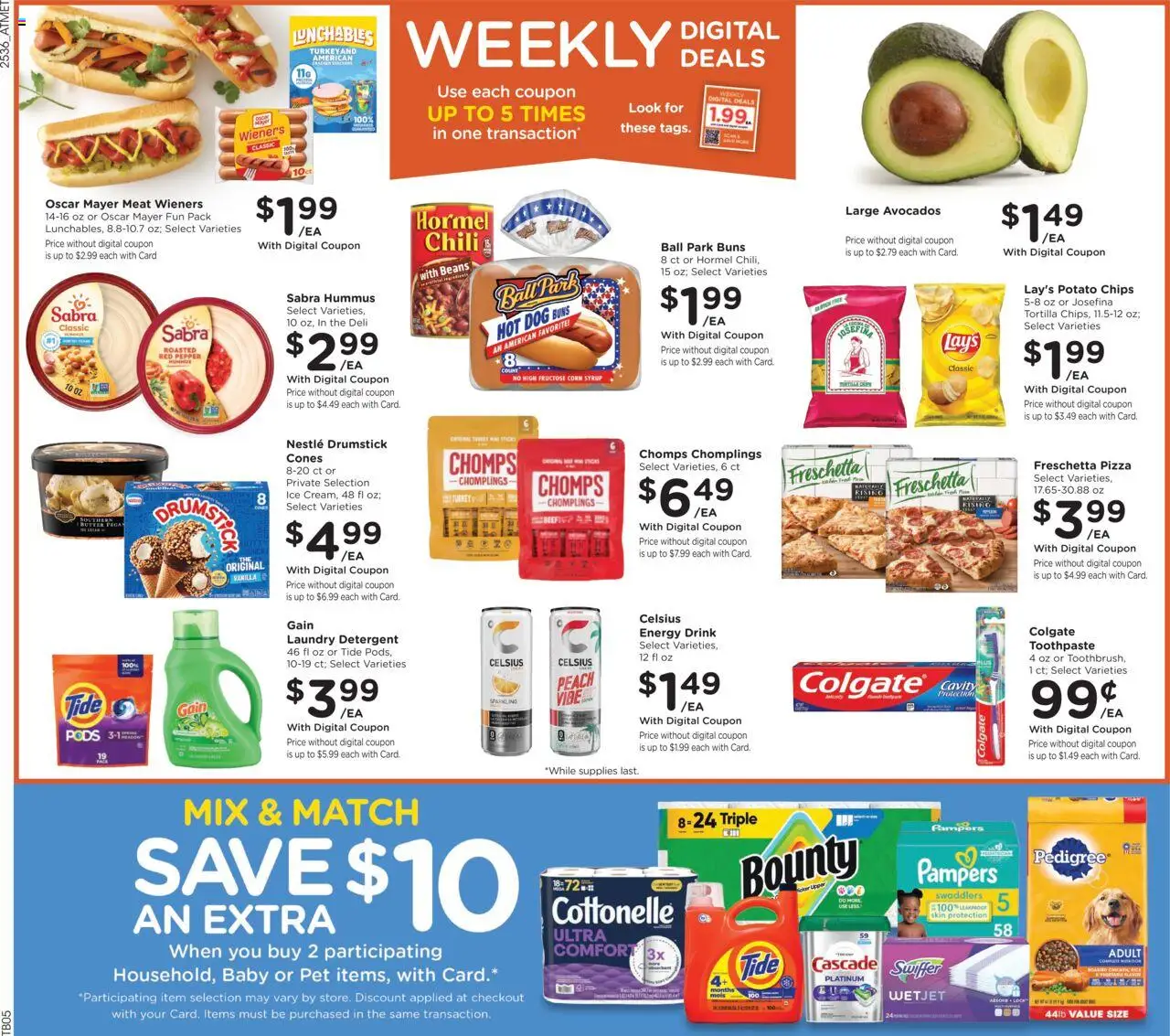Kroger Weekly Ad - valid from 08.10.2025 | Page: 2 | Products: Corn, Pizza, Chips, Peach