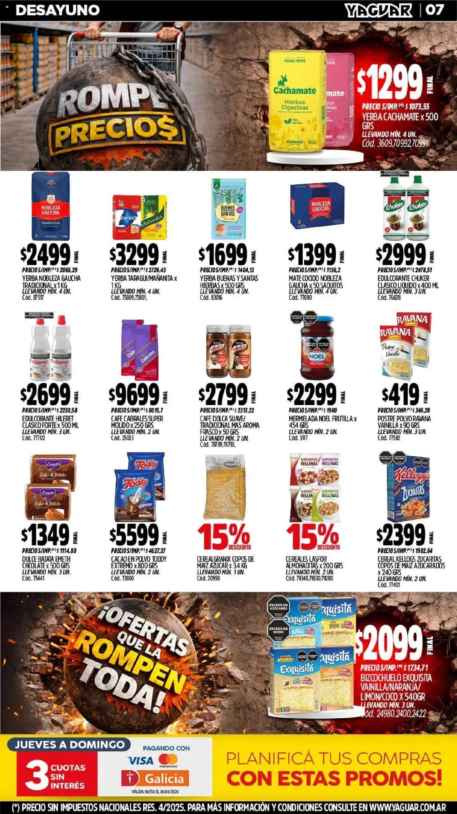 Yaguar - Oferta Semanal Mendoza │ válido desde el 20.04.2026 | Página: 7 | Productos: Copos, Mate, Batata, Café
