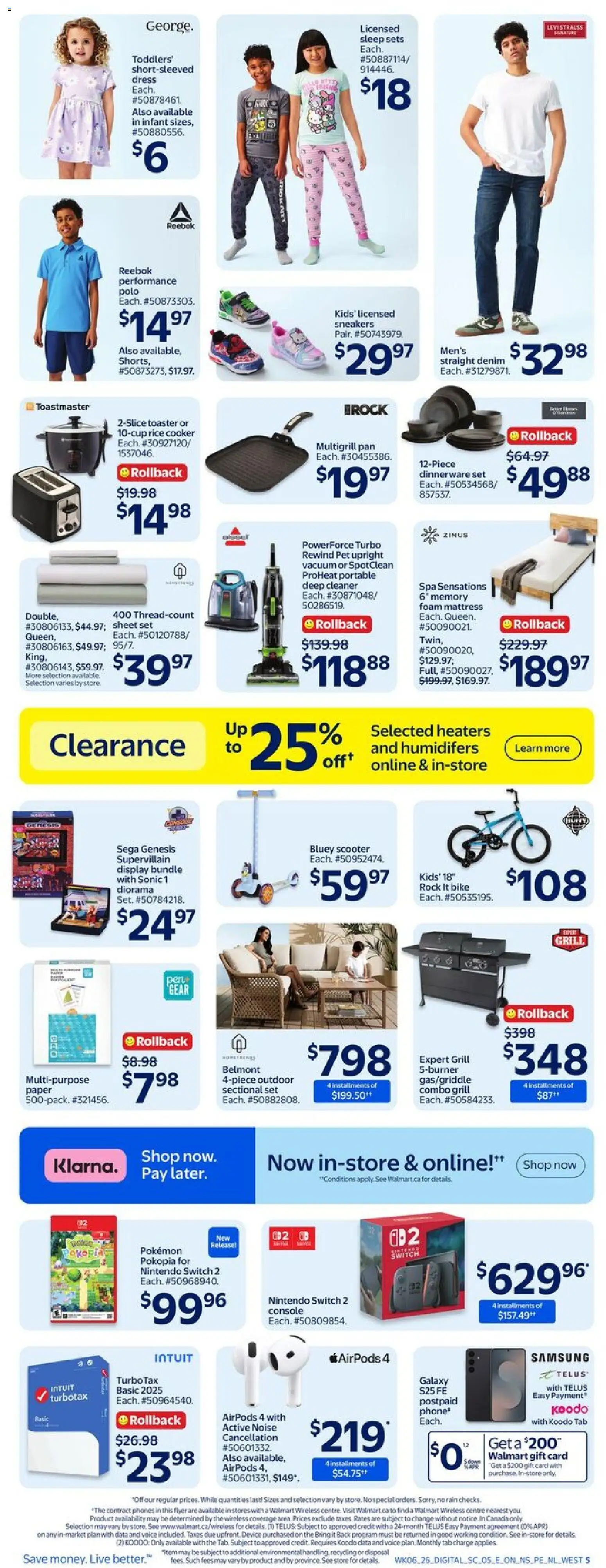 Walmart flyer valid from 05.03.2026 | Page: 6 | Products: Rice, Dress, Phone, Grill