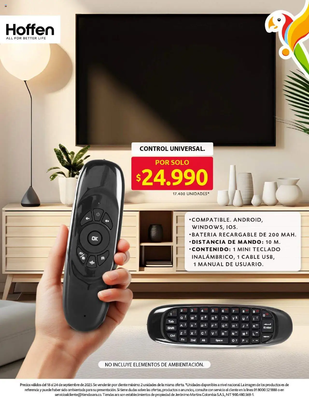 Ara revista - valida desde el 18.09.2025 | Página: 15 | Productos: Teclado, Cable, Sobre, Batería